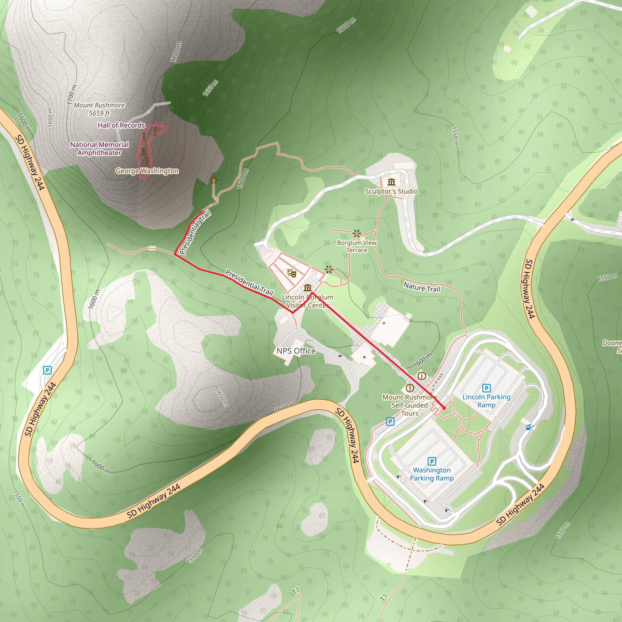 Presidential Trail mobile static map