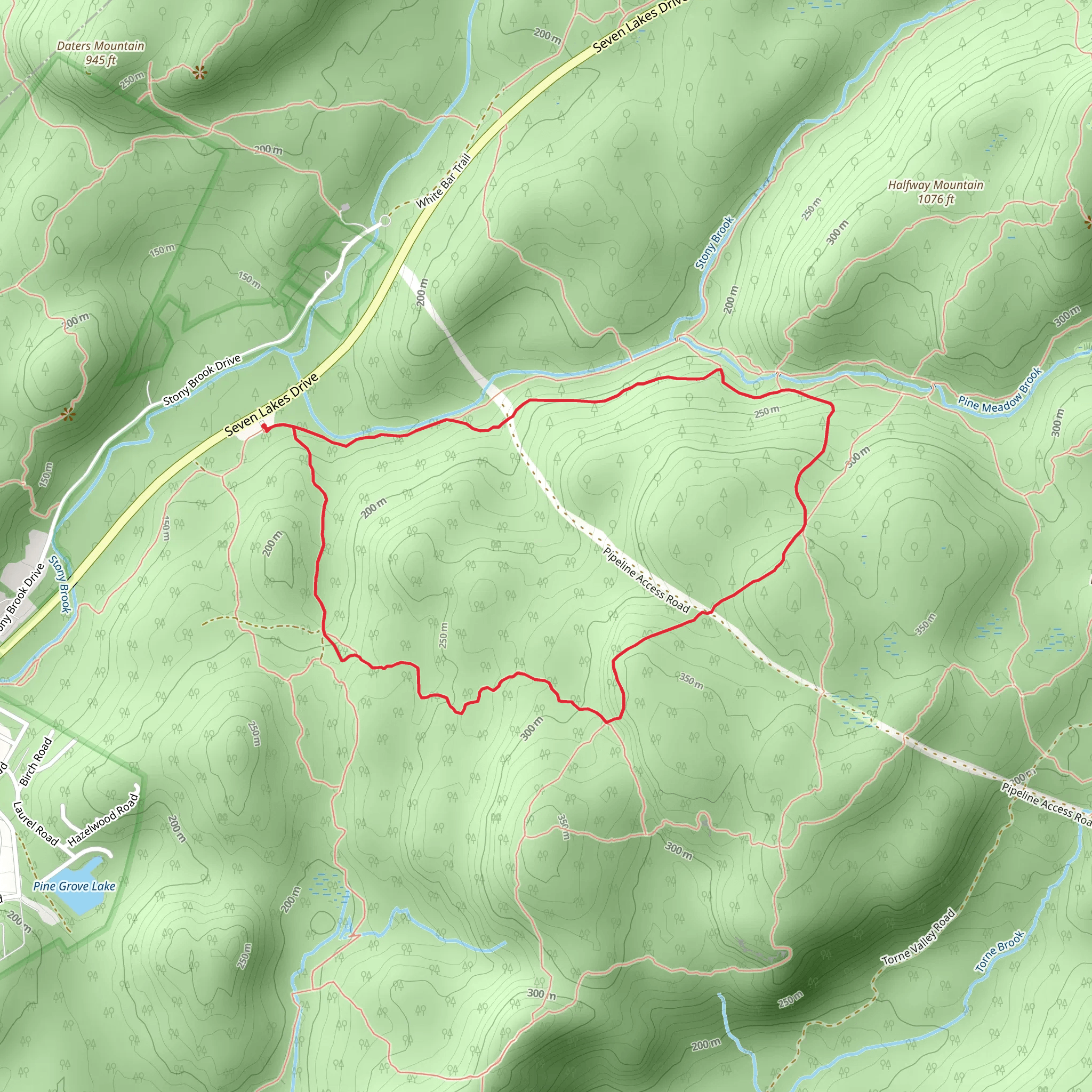 Stony Brook and Pine Brook Meadow Loop Trail mobile static map