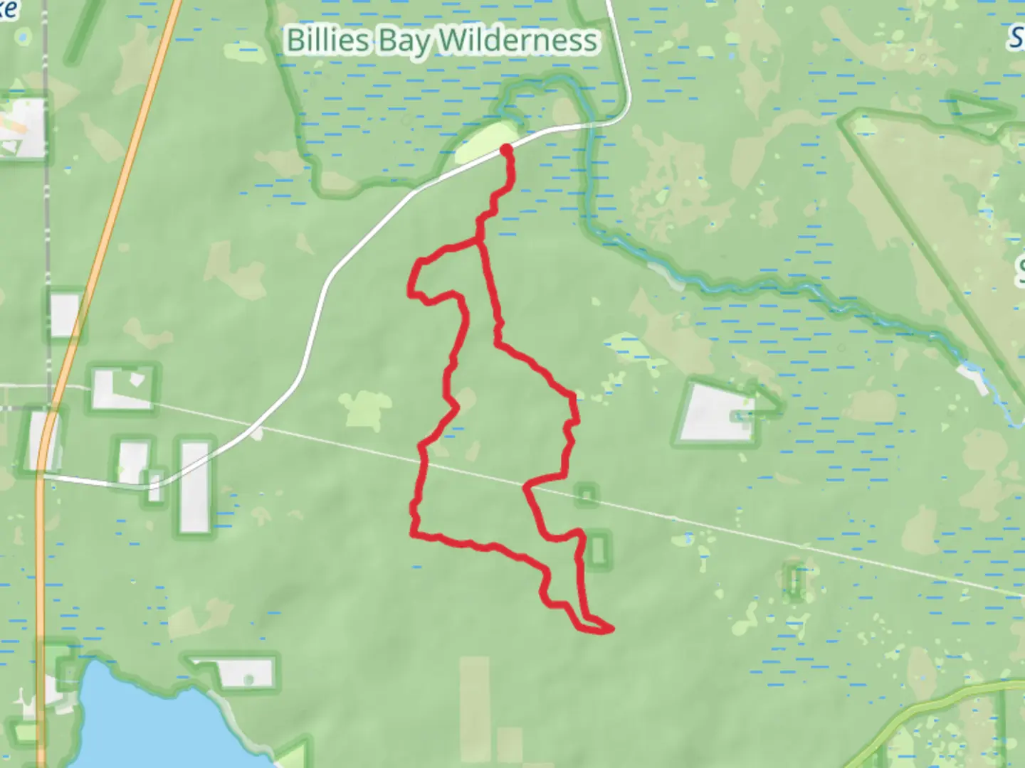 An image depicting the trail Alexander Springs Recreation Area Spur and Paisley Woods Loop Trail and its surrounding area.