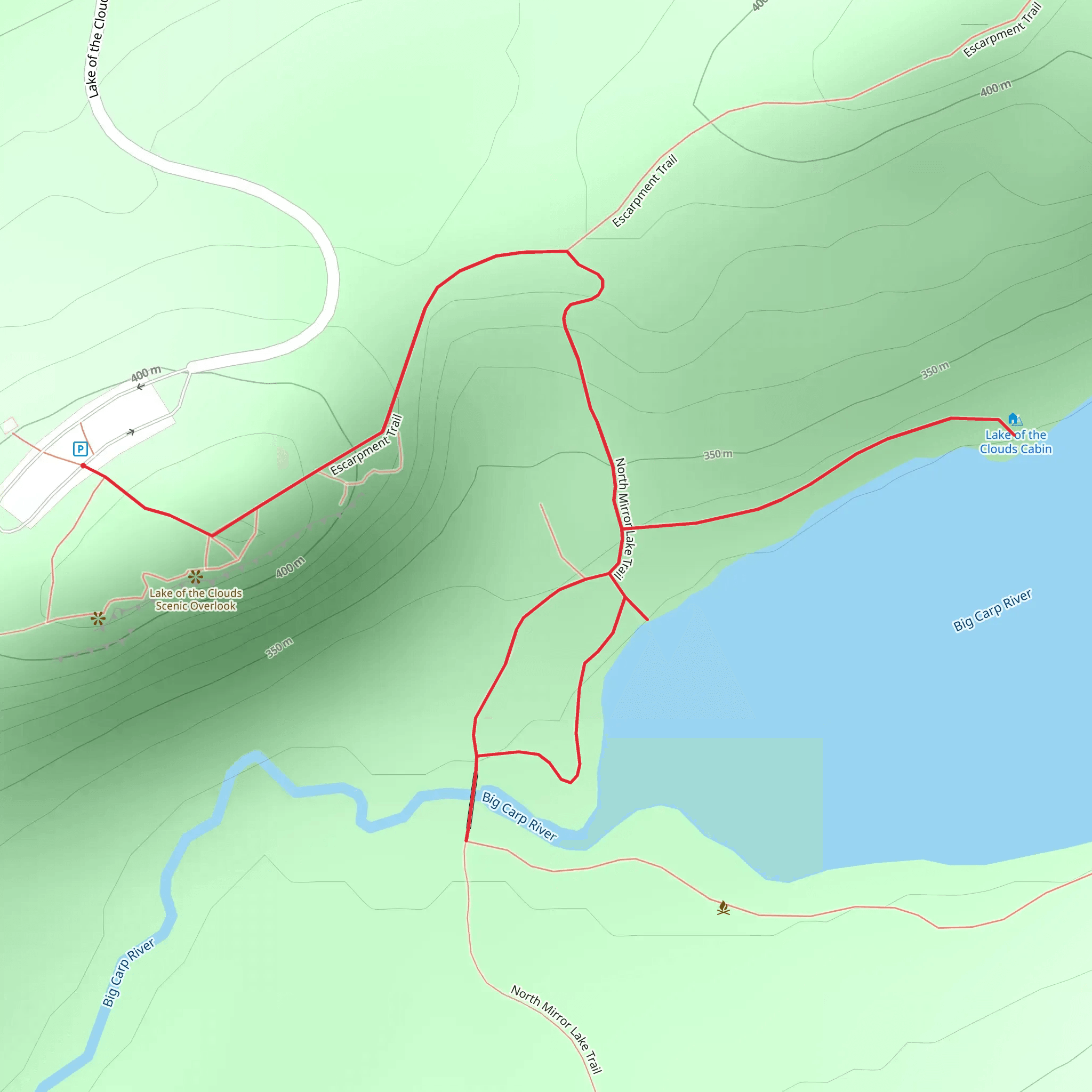 Escarpment - North Mirror Lake Trail mobile static map