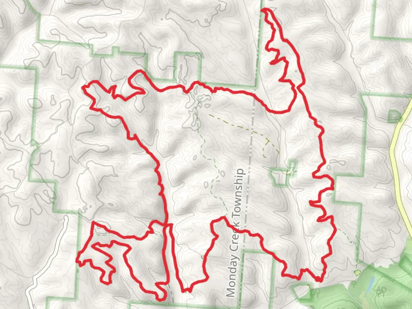 An image depicting the trail Stone Church Horse Main Loop Trail and its surrounding area.
