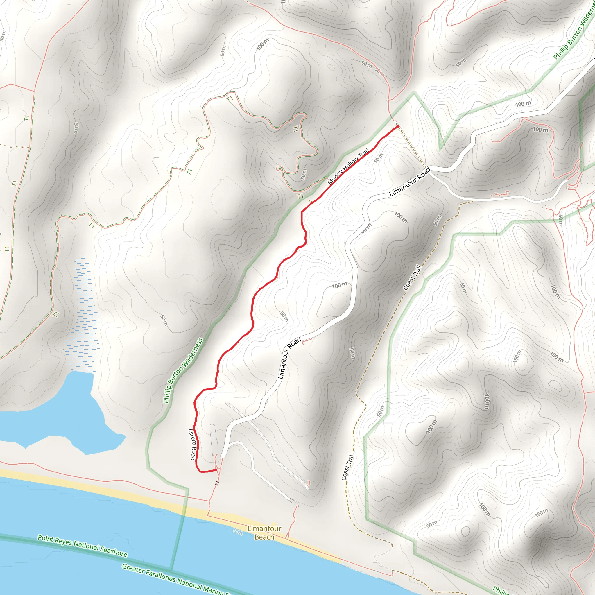 Muddy Hollow Trail mobile static map
