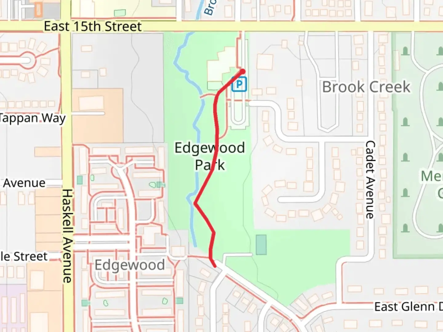 An image depicting the trail Brook Creek and its surrounding area.