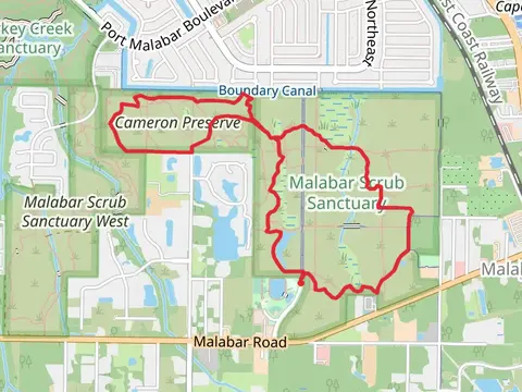 Red Trail, Yellow trail West in Cameron Preserve Loop