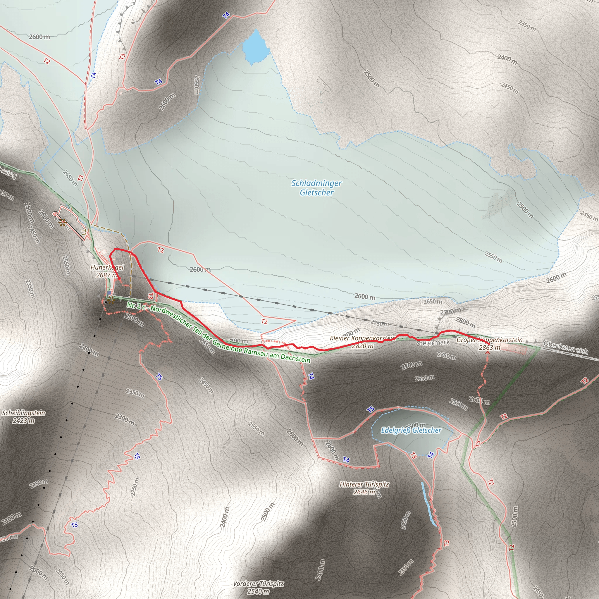 Koppenkarstein West Ridge Trail mobile static map