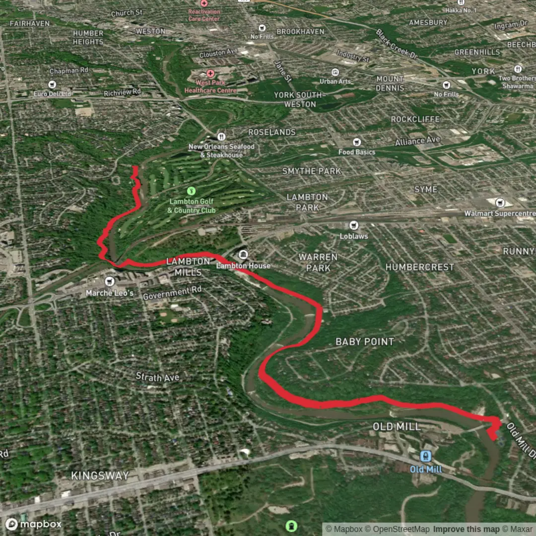 An image depicting the trail James Gardens Hike to Old Mill and its surrounding area.