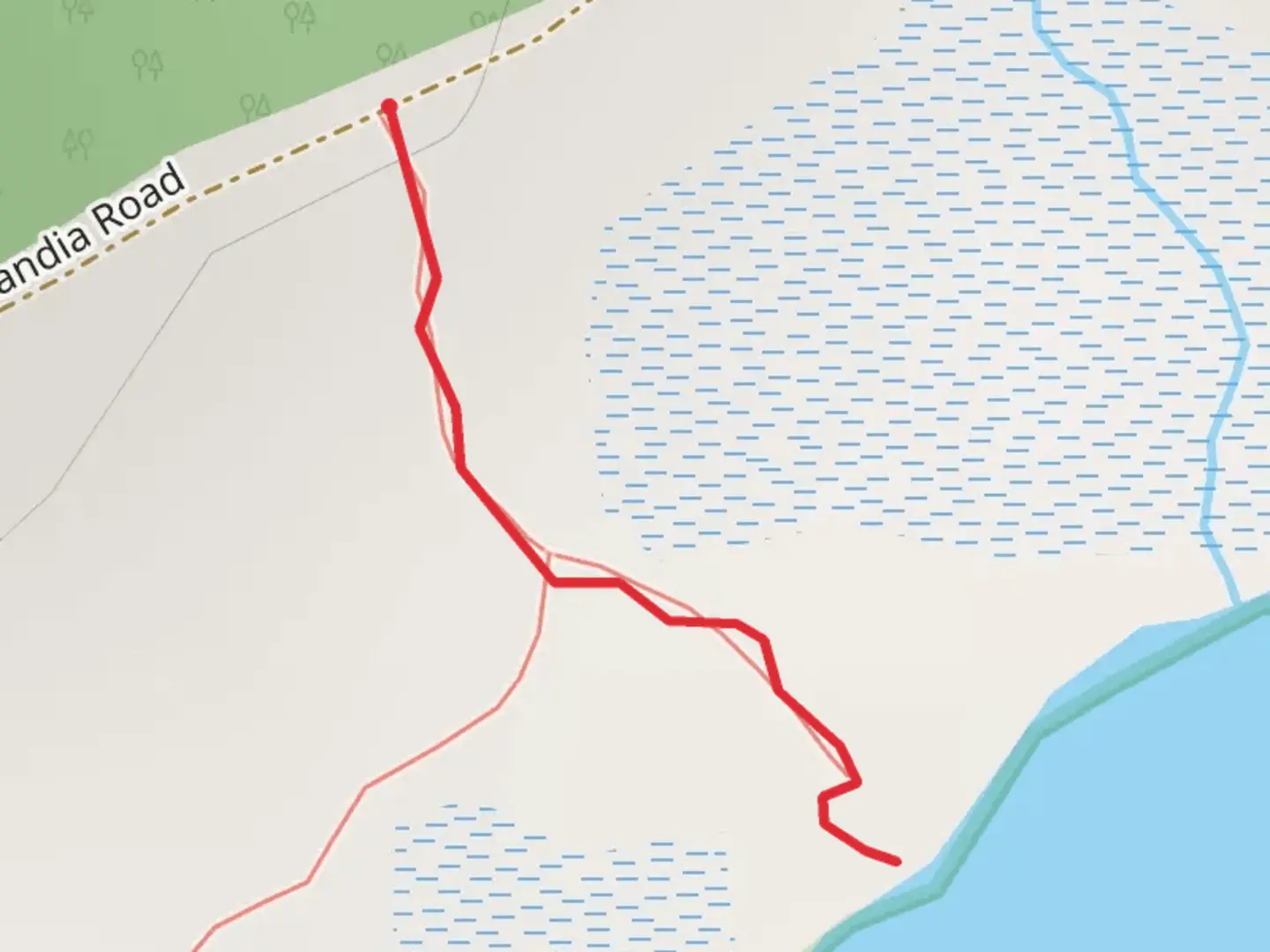 An image depicting the trail Clay Pond Trail via North Candia Road and its surrounding area.