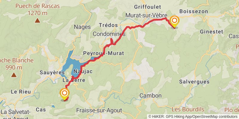 Camino Menton-Candanchu via Arles stage 36 Map
