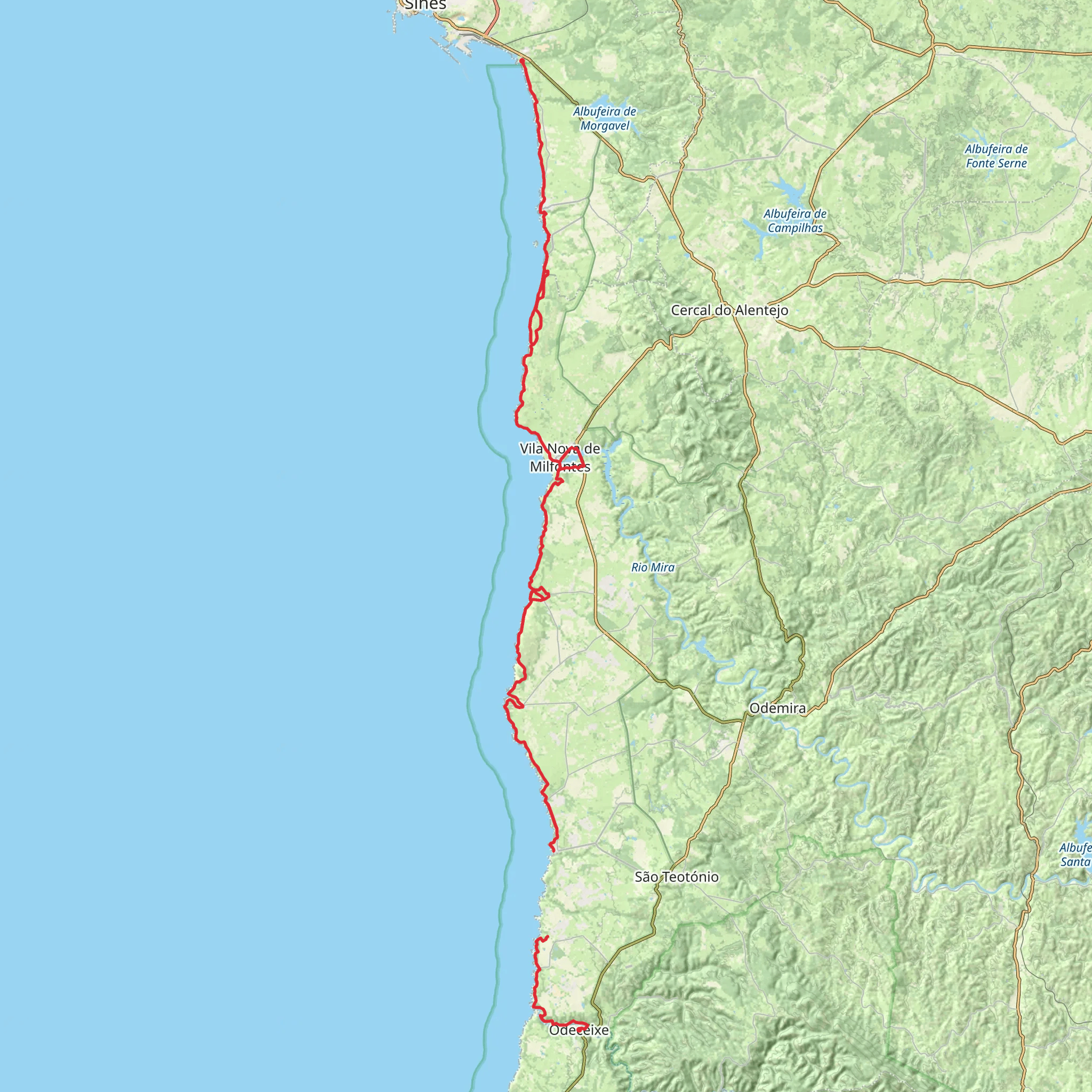 Rota Vicentina (Fishermen’s Trail) 8-Day Gentle Tour (Hillwalk Tours) mobile static map