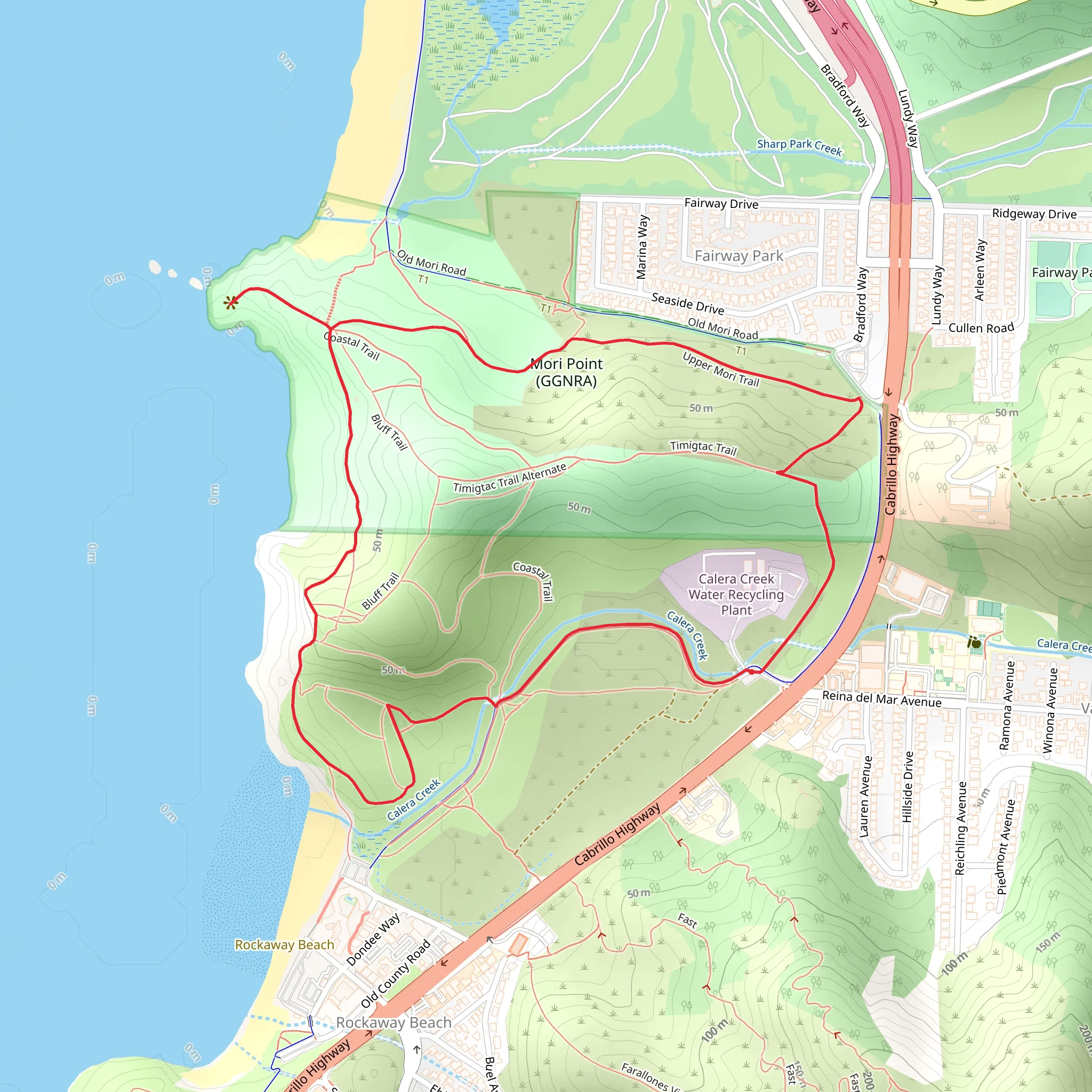 Mori Point Loop mobile static map