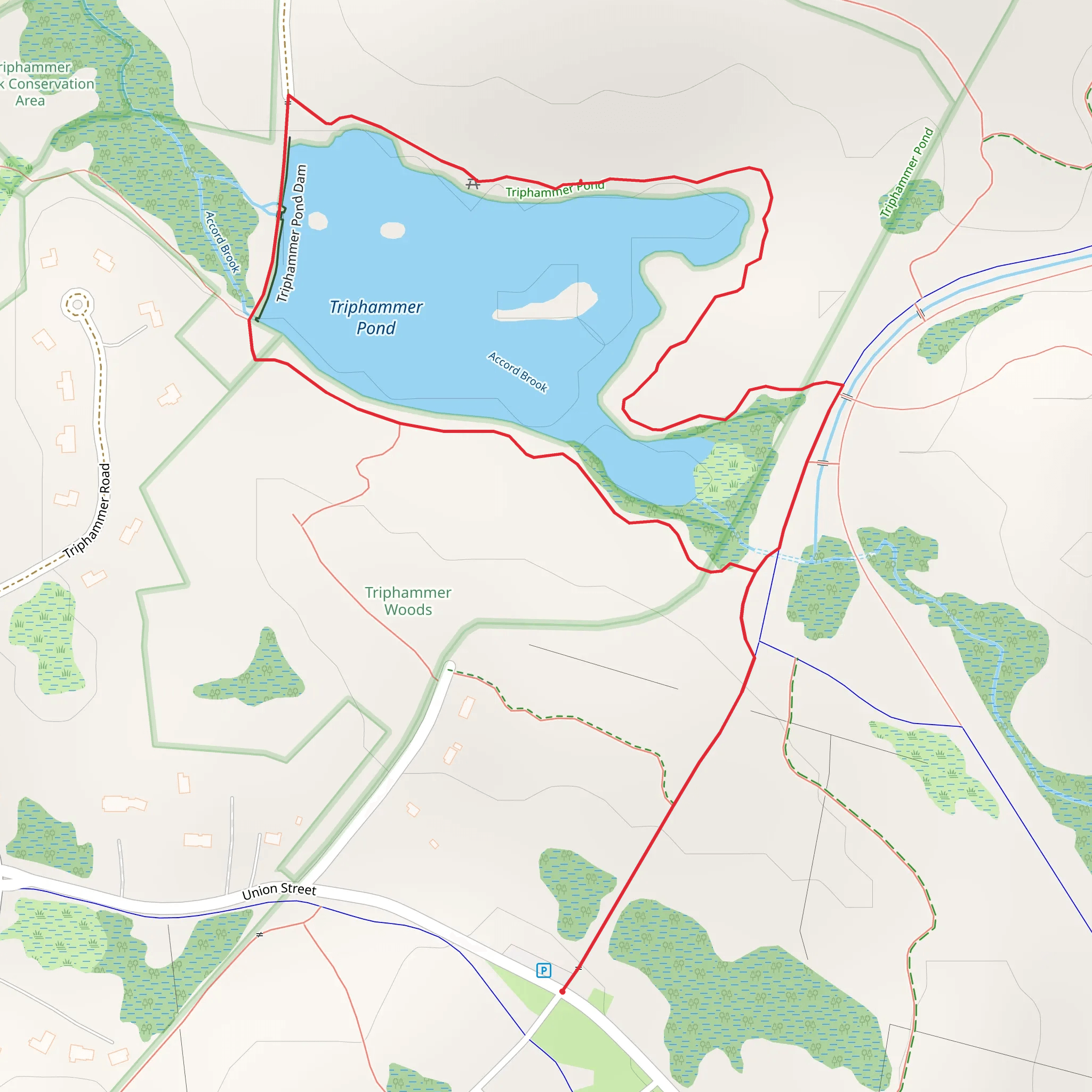 Triphammer Pond Loop mobile static map