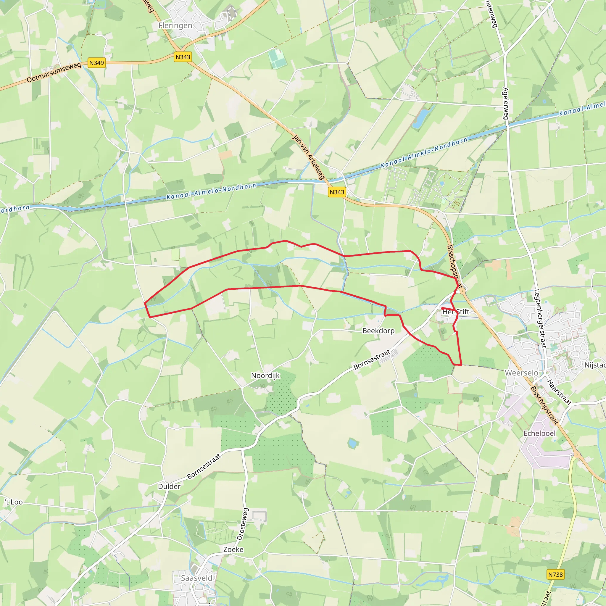 Munsterhoek and Stempelsdijk Loop mobile static map
