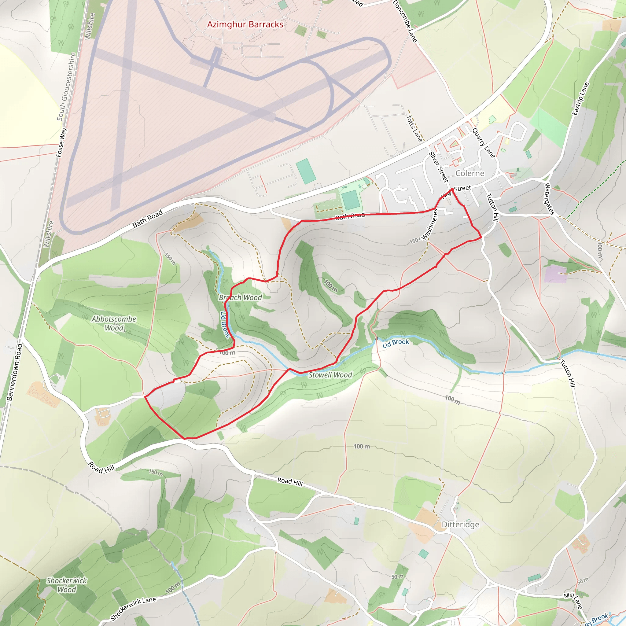 Stowell Wood, Draught Wood and Breach Wood Loop mobile static map