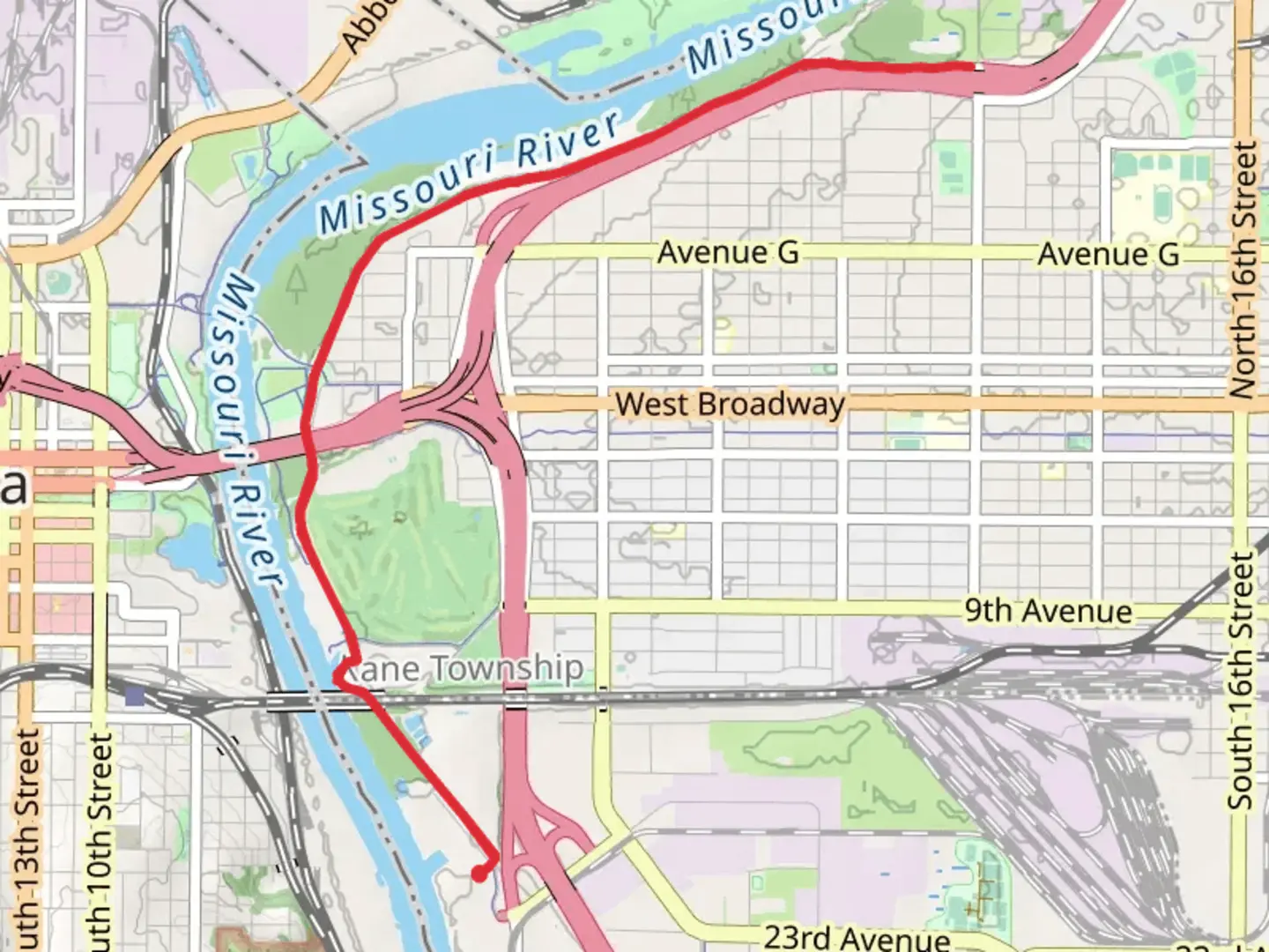 An image depicting the trail American Discovery Trail and Lewis and Clark Trail - Nebraska Avenue and its surrounding area.