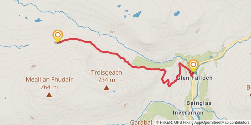 Meall an Fhudair Loop via Troisgeach Mount stage 2 Map