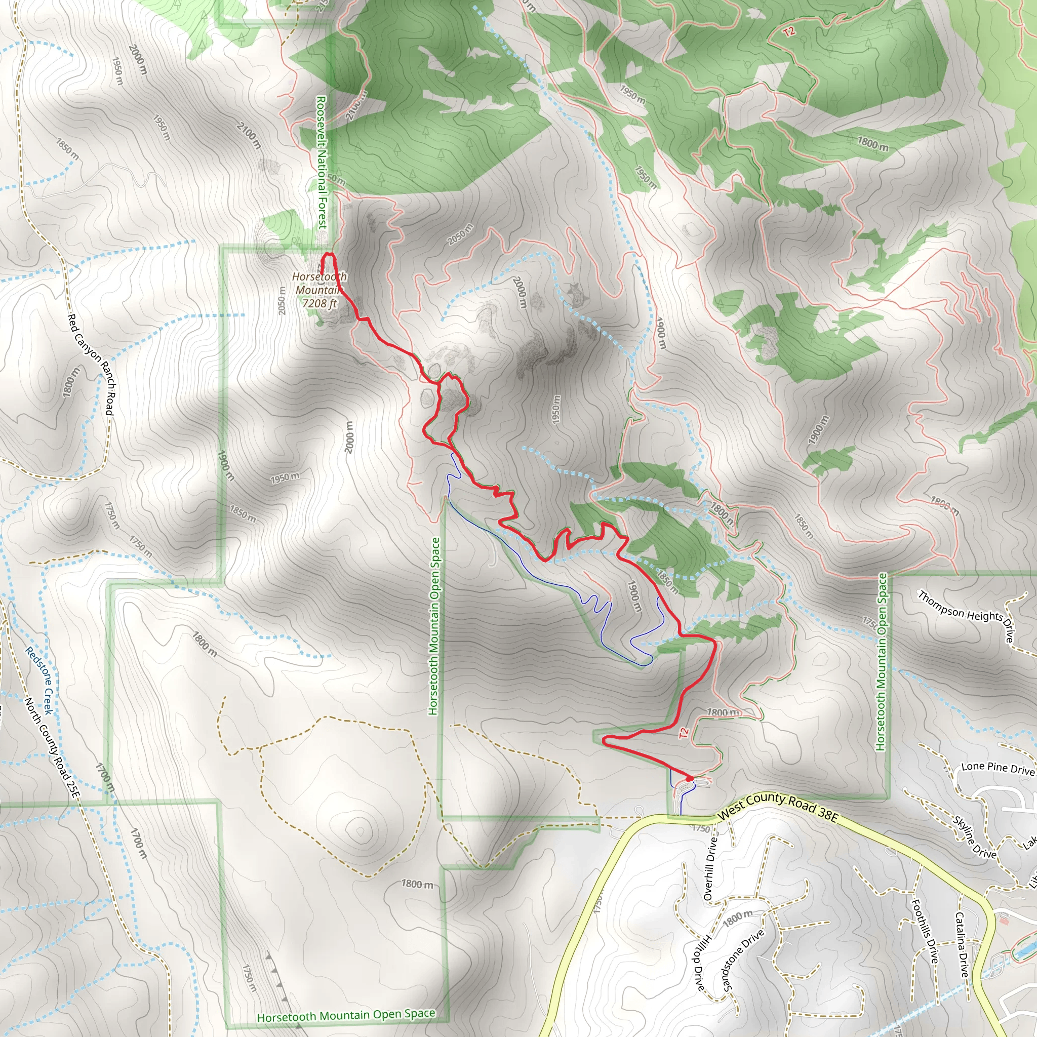 South Ridge Trail and Horsetooth Rock Trail mobile static map