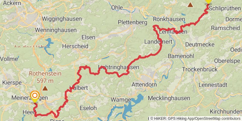 Sauerland-Höhenflug Wanderweg spur 2 Map