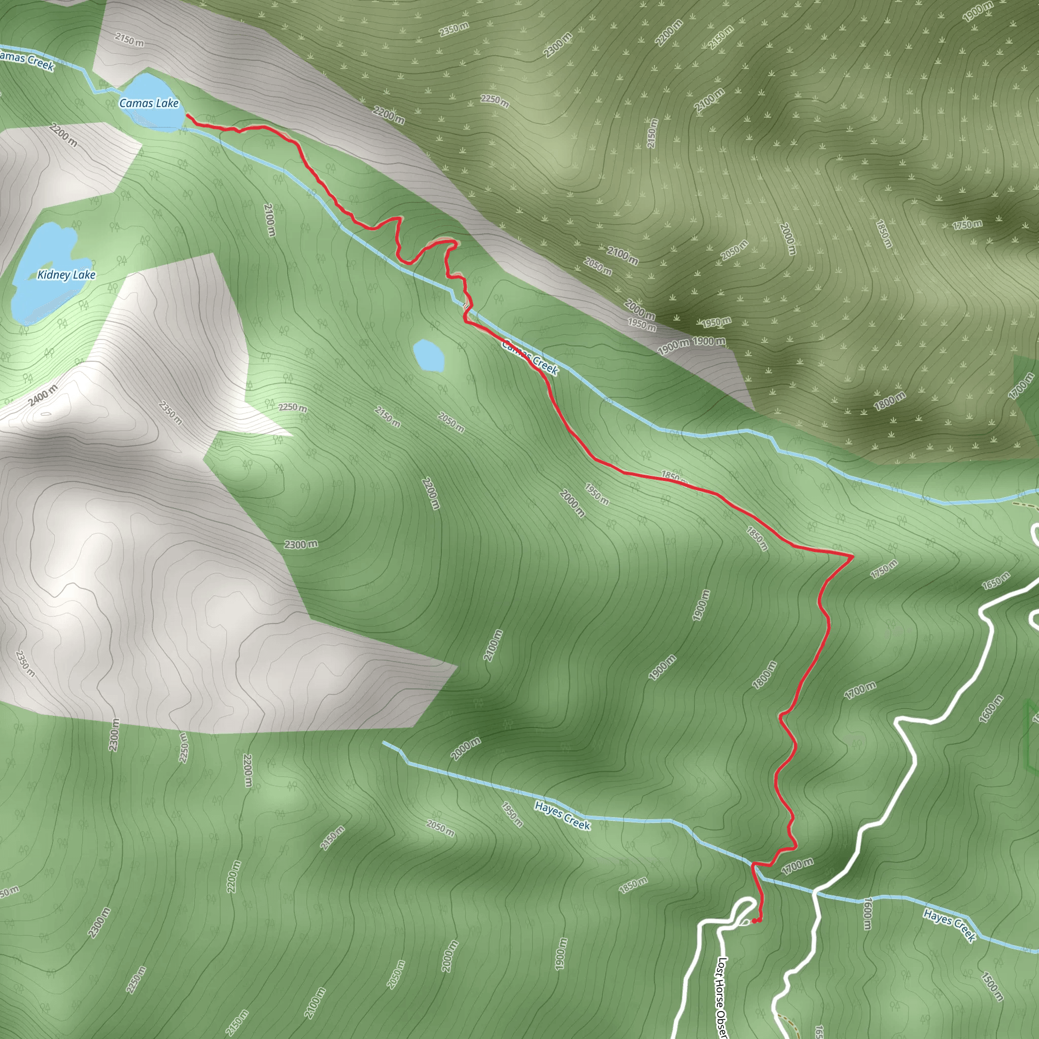 Camas Creek Trail mobile static map