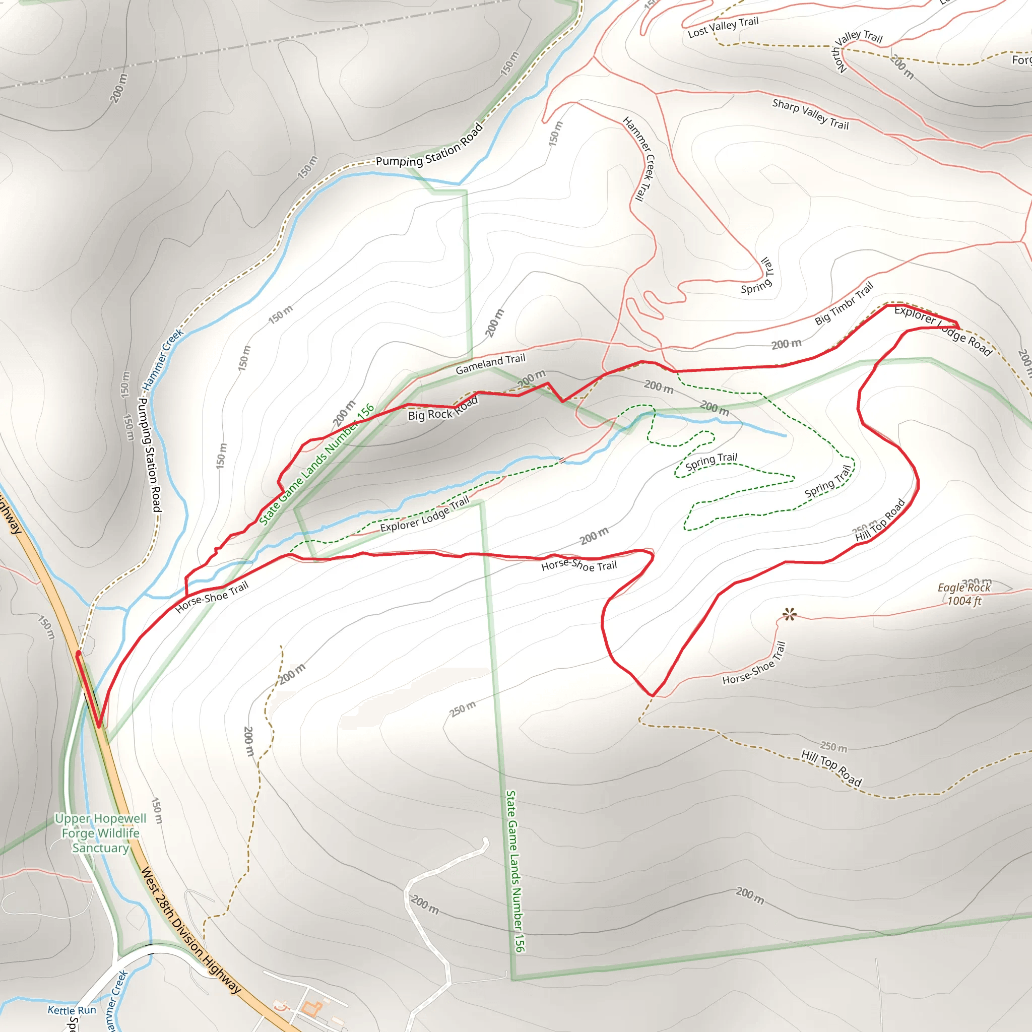Hill Top Road and Horse-Shoe Trail mobile static map