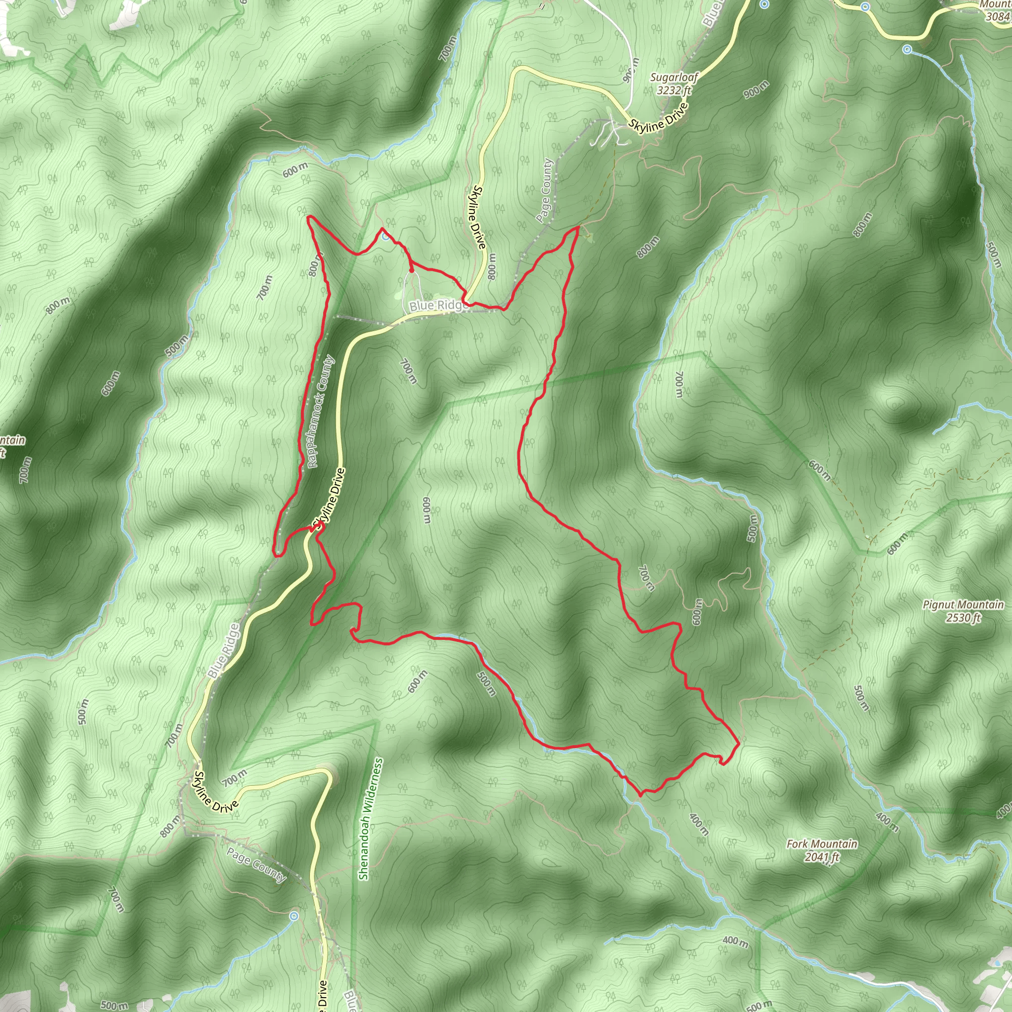 Thornton River Upper Trail and Piney Ridge Loop mobile static map