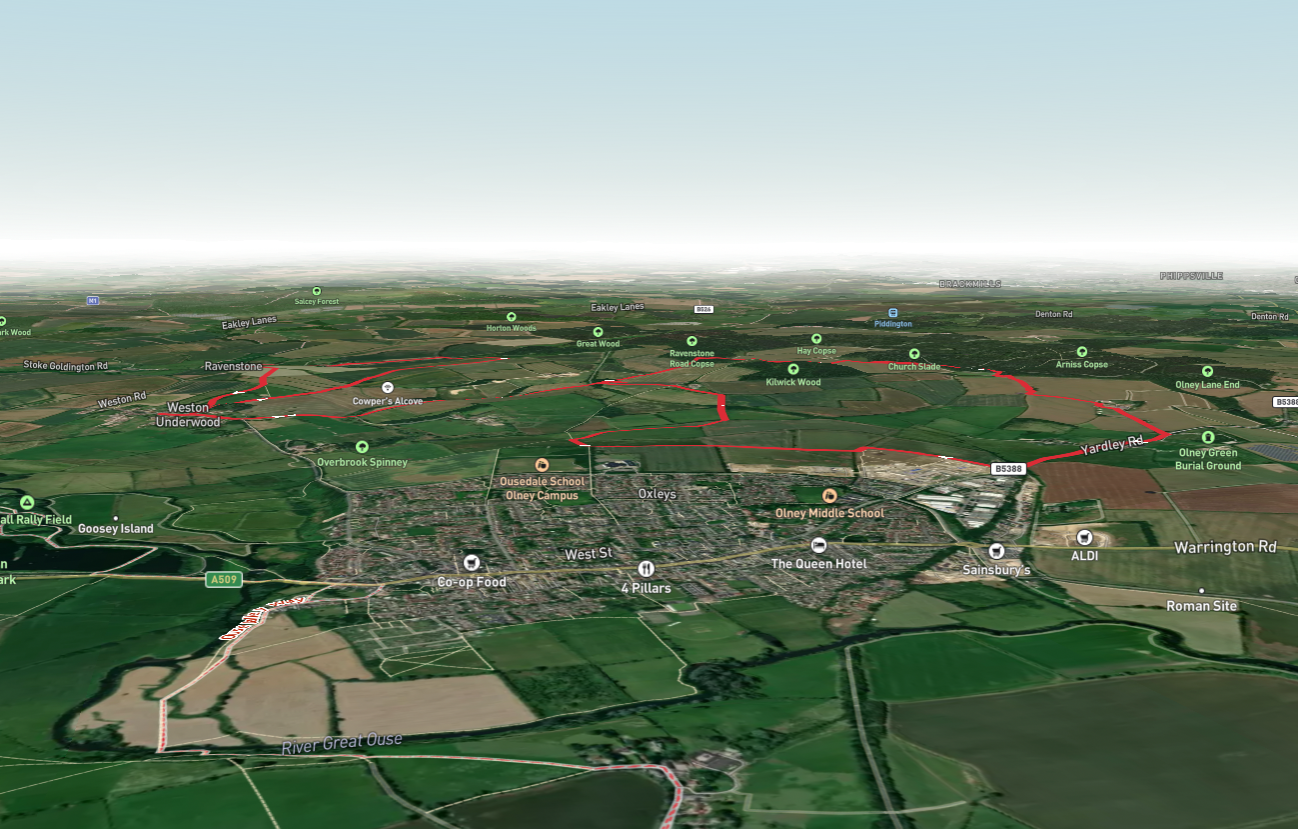 Kilwick Wood, Olney Country Park and Milton Keynes Boundary Walk