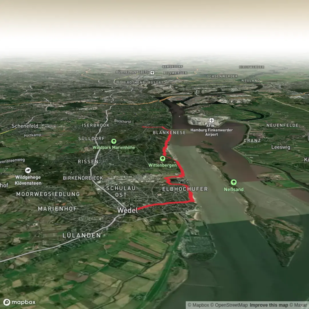 An image depicting the trail Wedel Blankenese and its surrounding area.