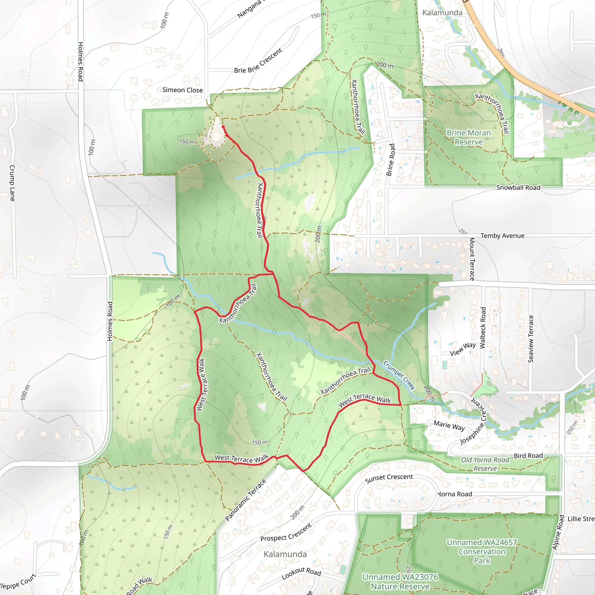 West Terrace Walk mobile static map