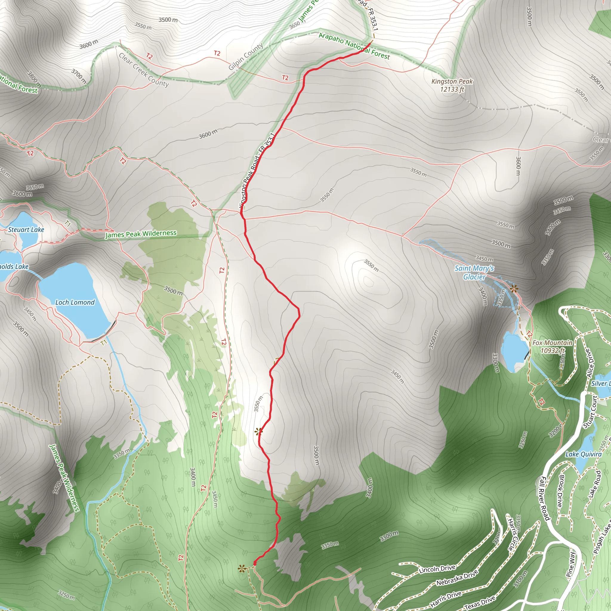 Kingston Peak Road mobile static map