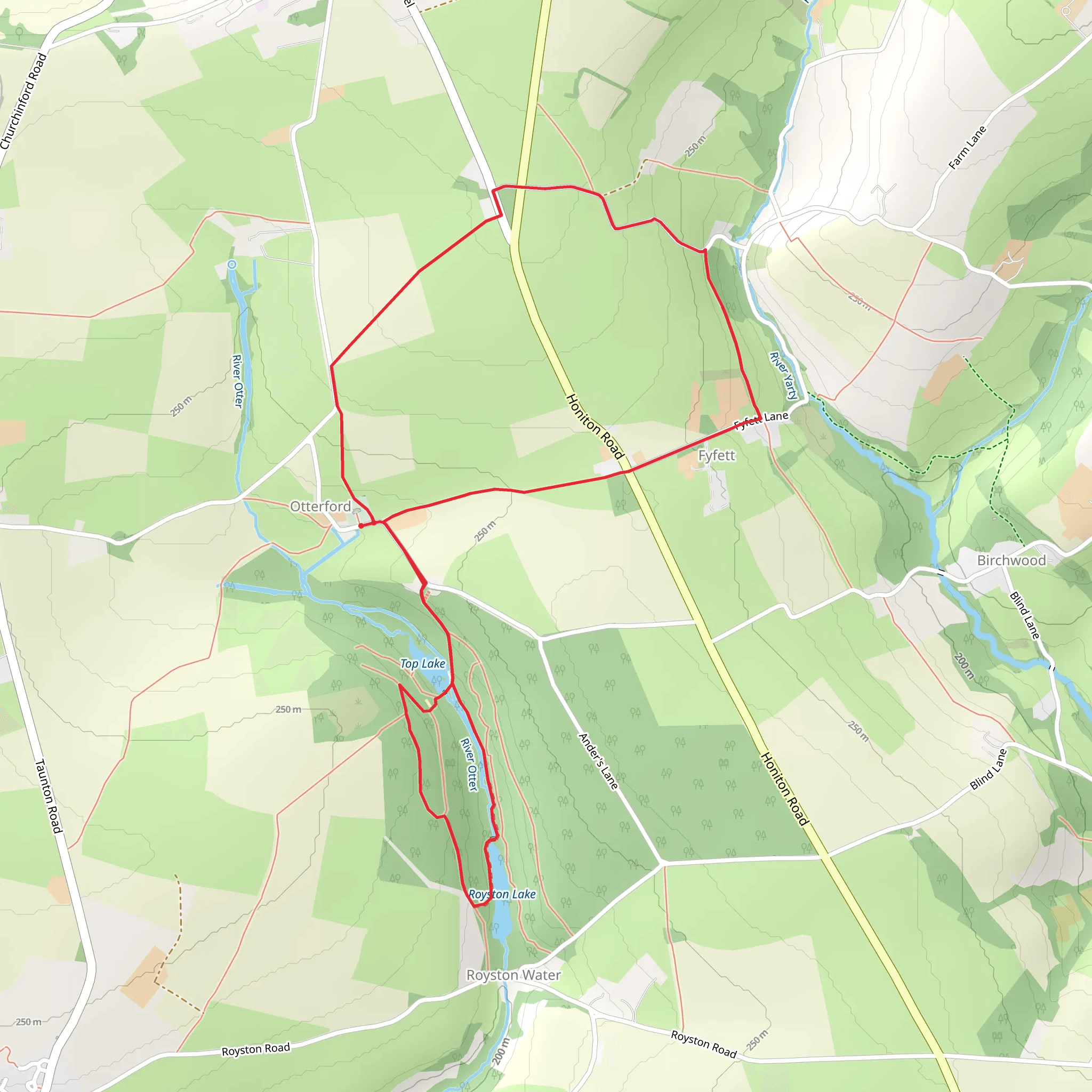 Top Lake, Royston Lake and Otterford Loop mobile static map