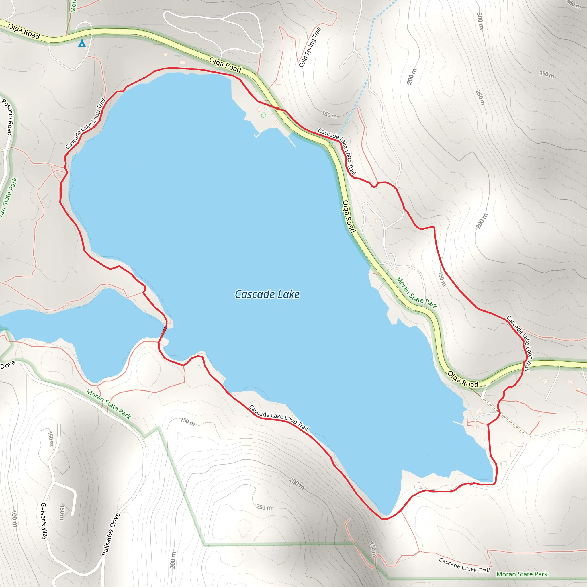 Cascade Lake Loop Trail mobile static map