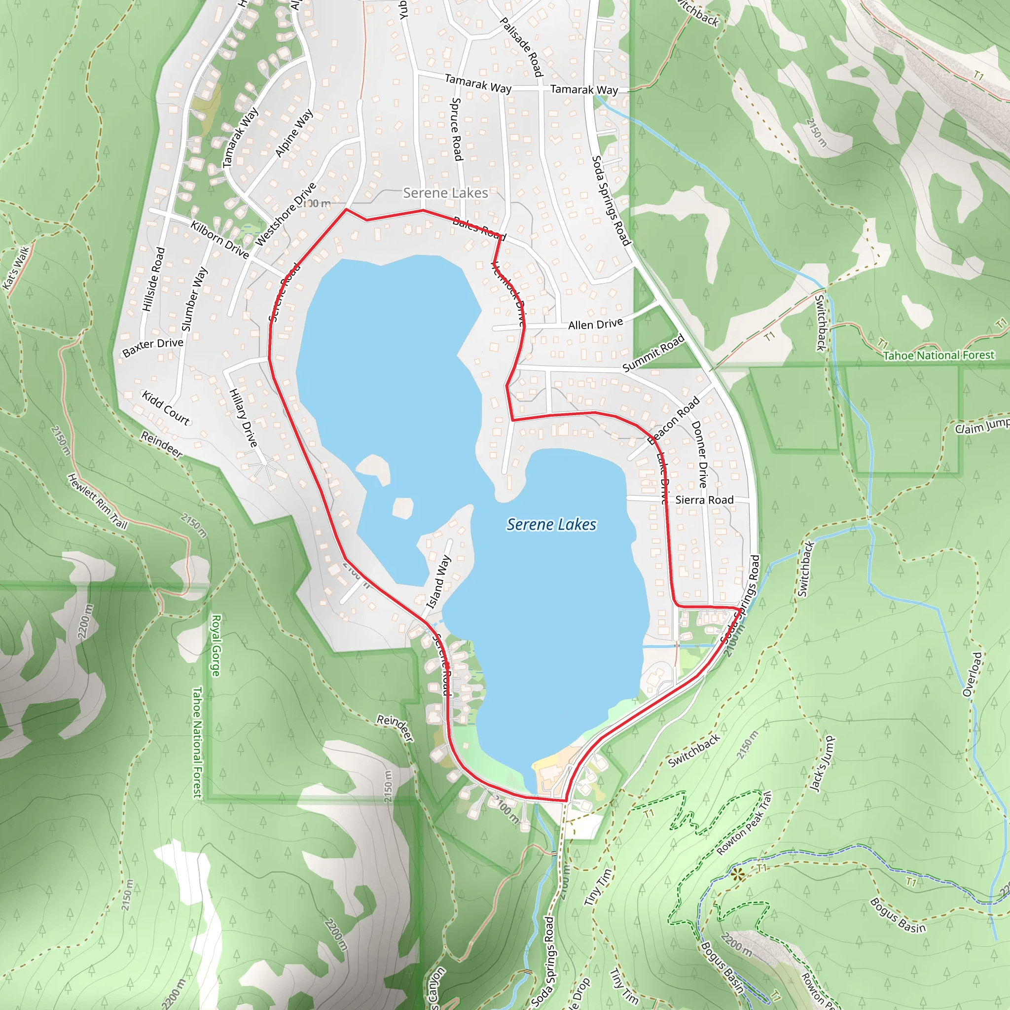 Serene Lakes Loop mobile static map