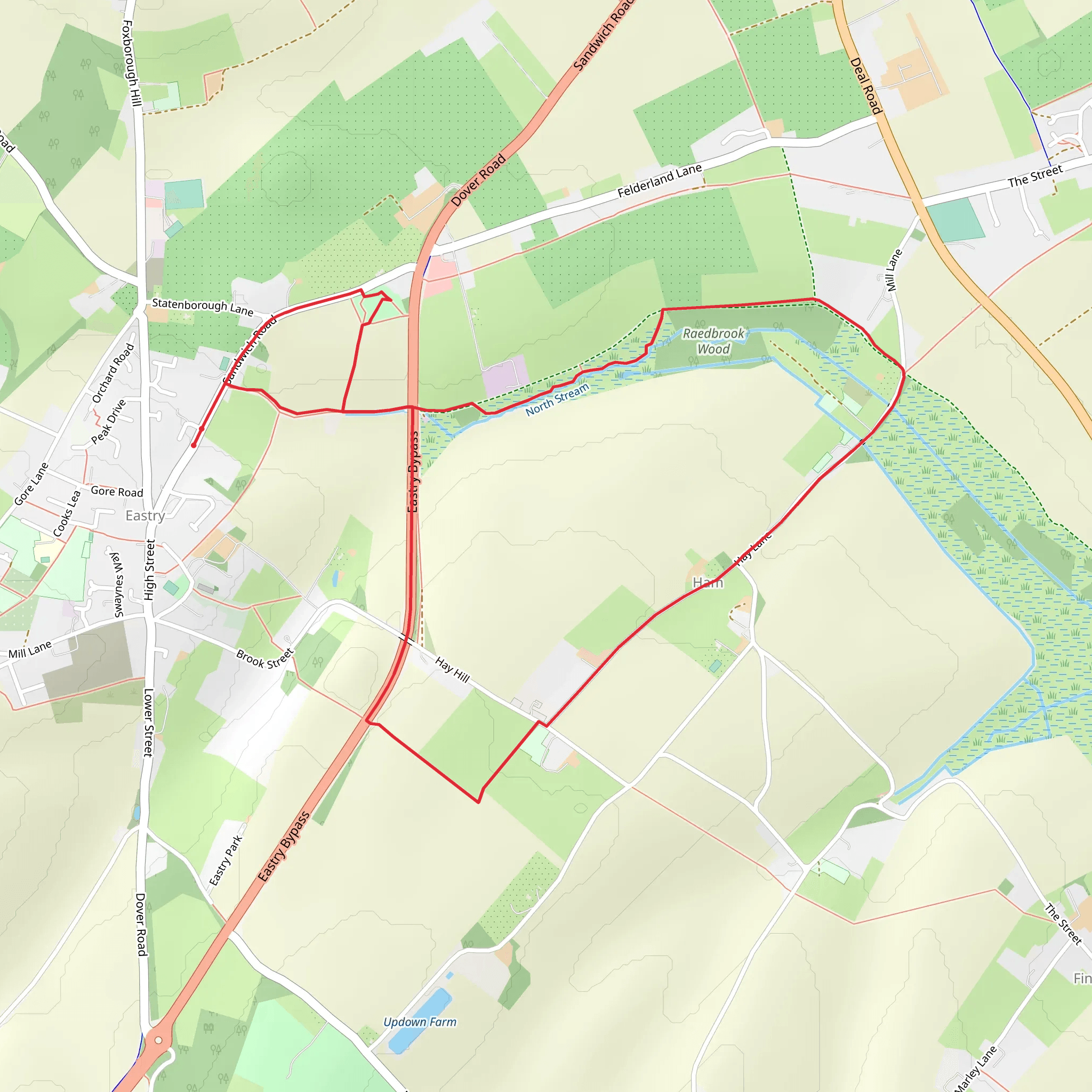 Eastry Circular Walk mobile static map
