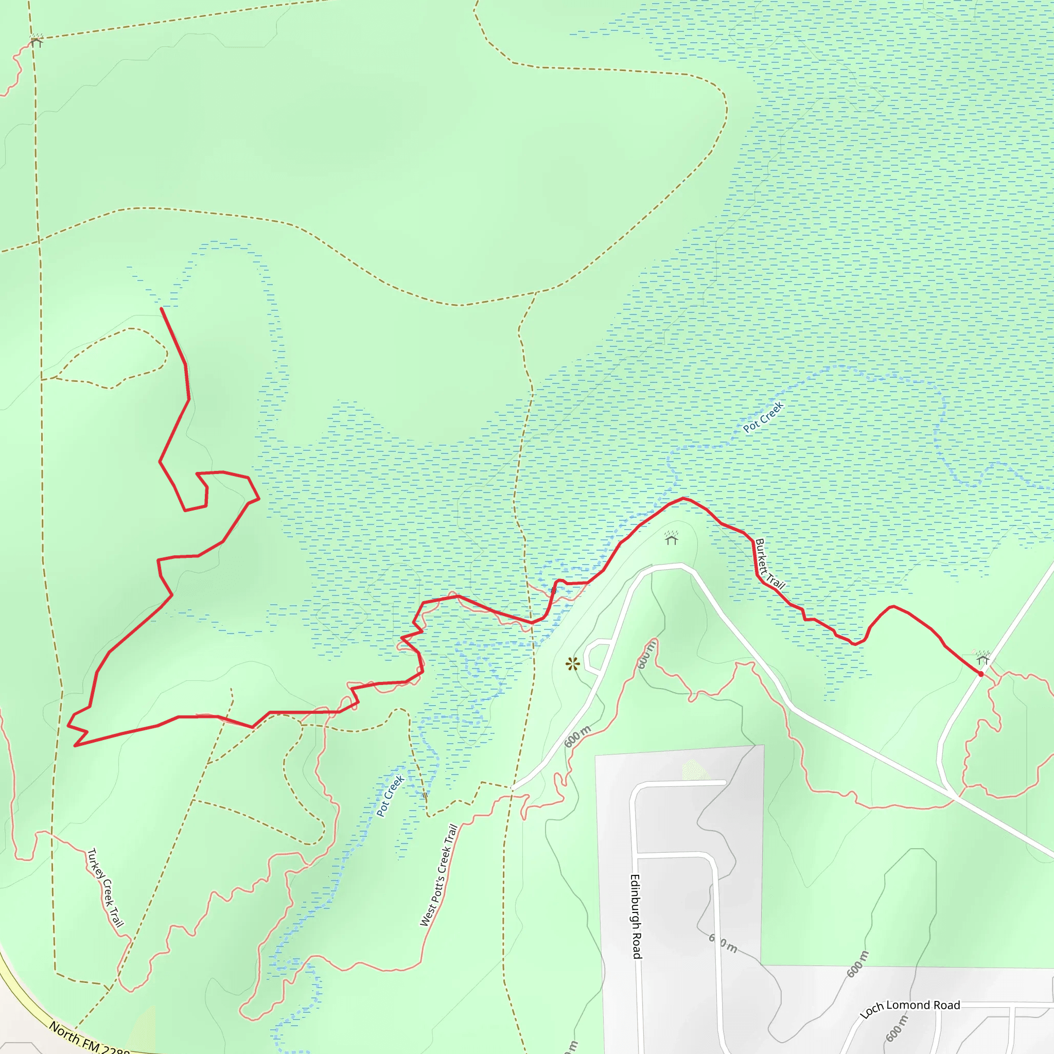 Burkett and Playground Trail mobile static map