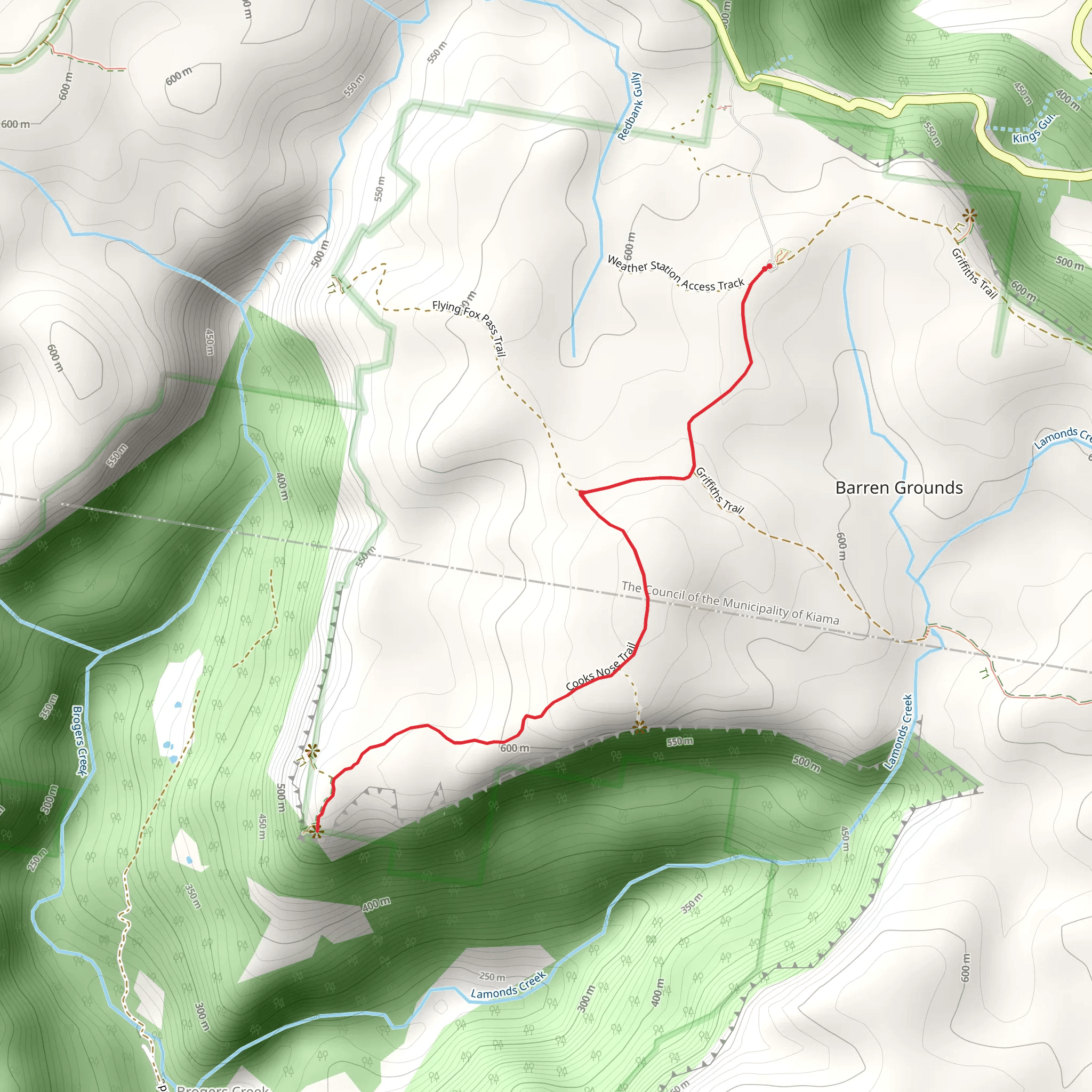 Cooks Nose Track mobile static map