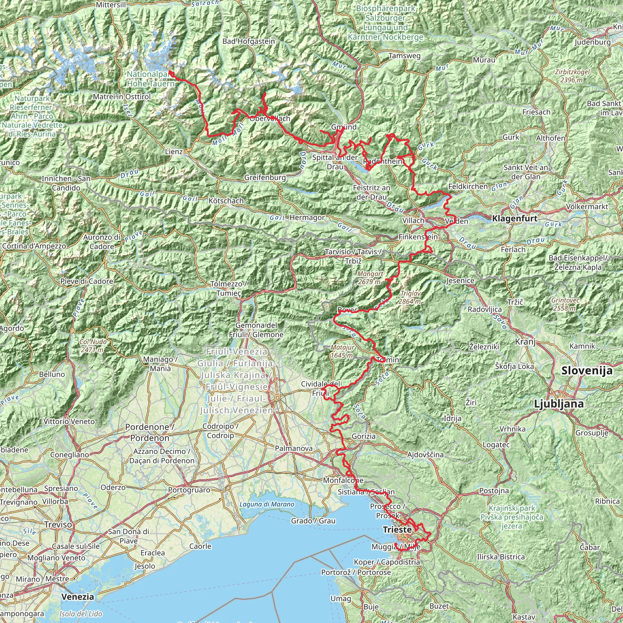 Alpe - Adria Trail mobile static map