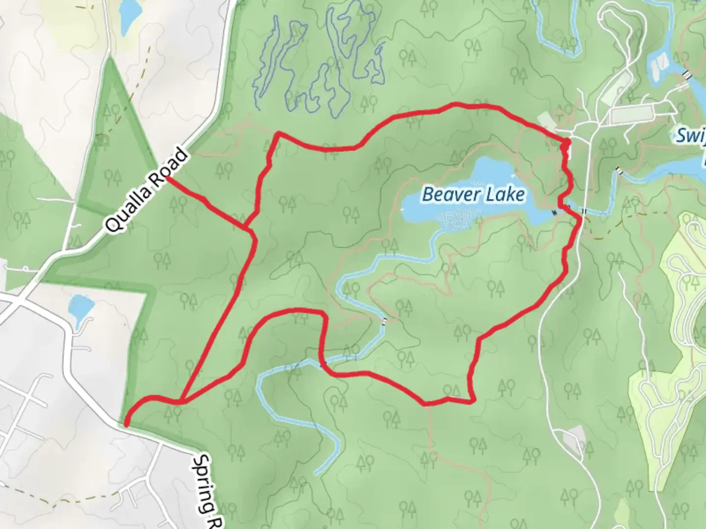 An image depicting the trail Beaver Lake Loop and its surrounding area.