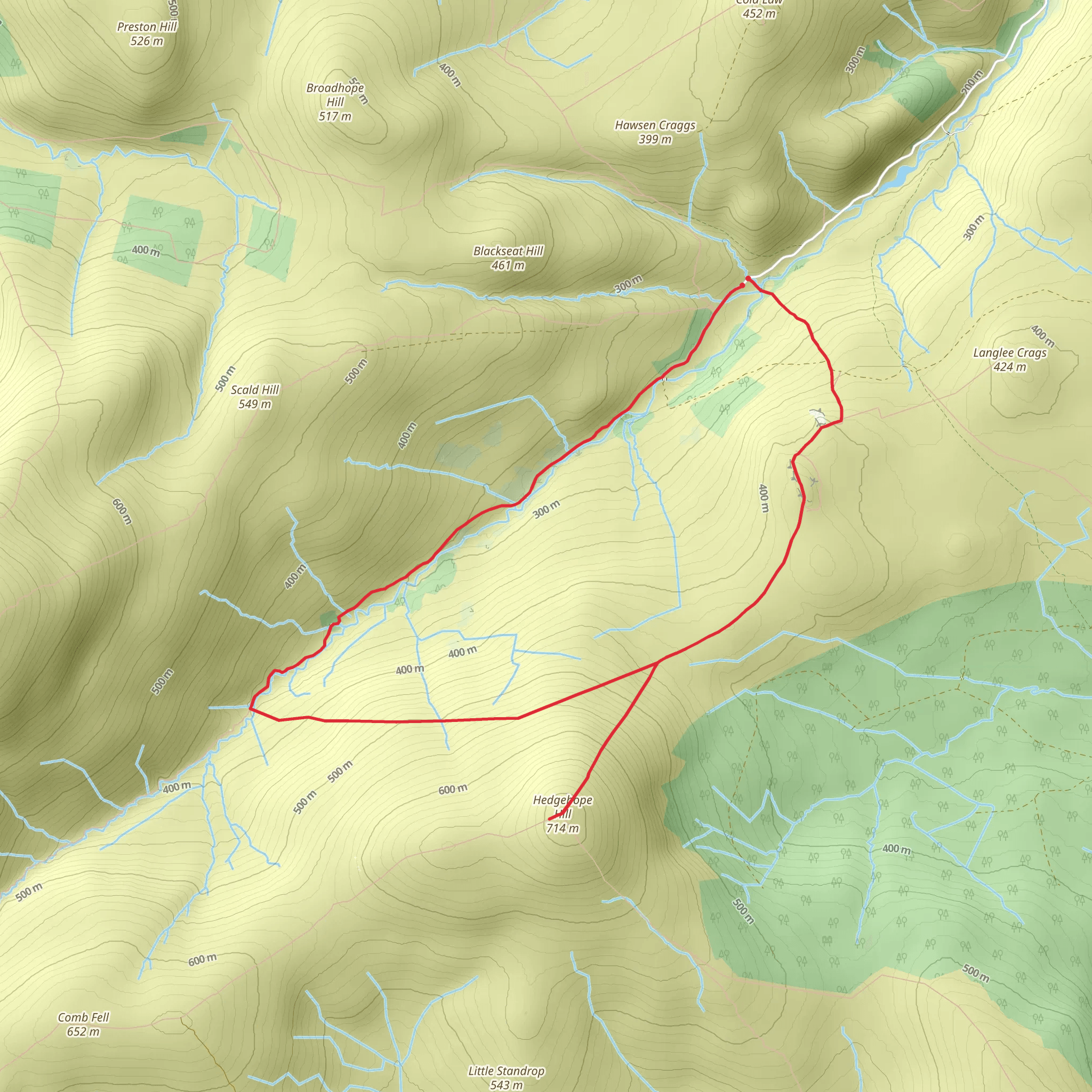 Hedgehope Hill mobile static map