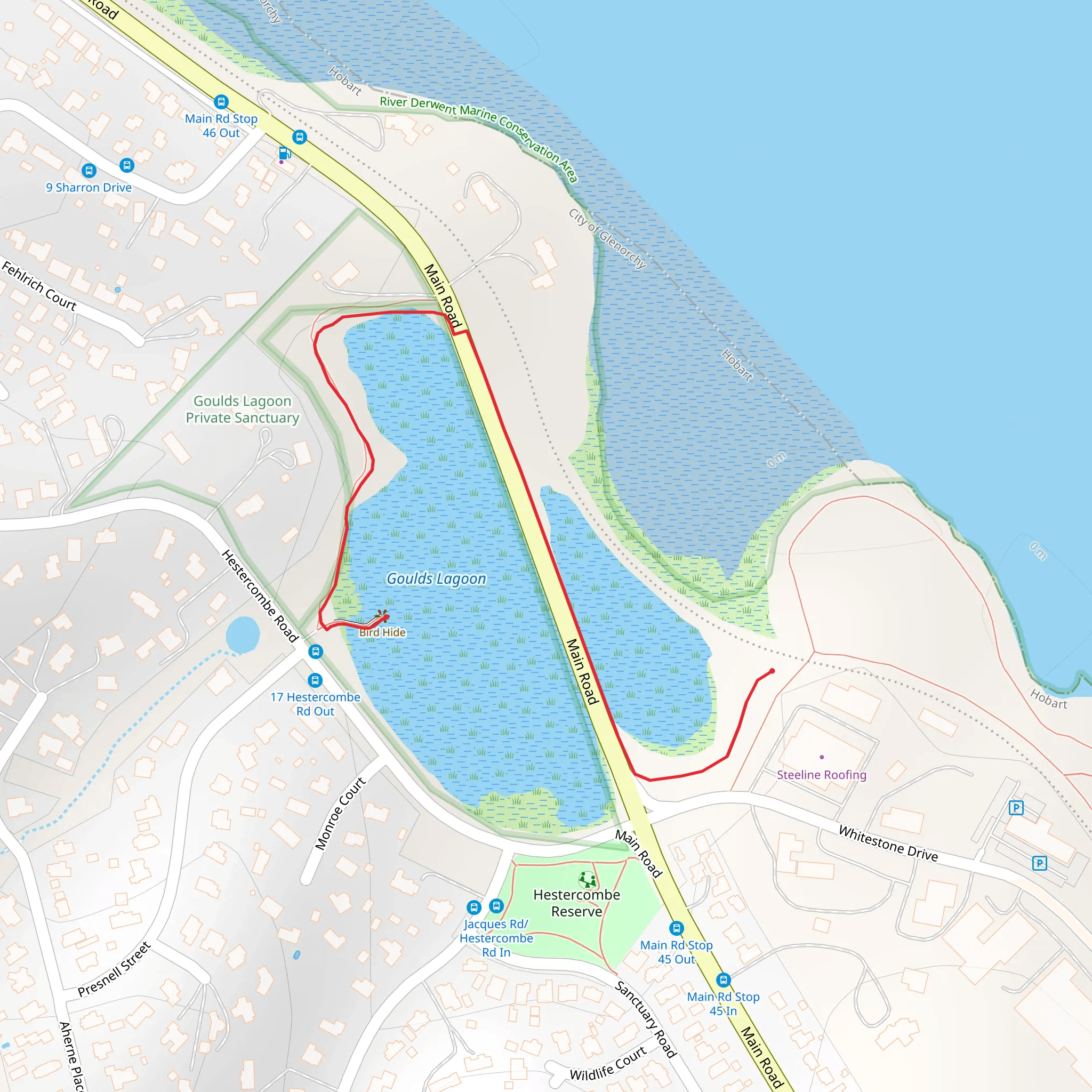 Gould's Lagoon Trail mobile static map