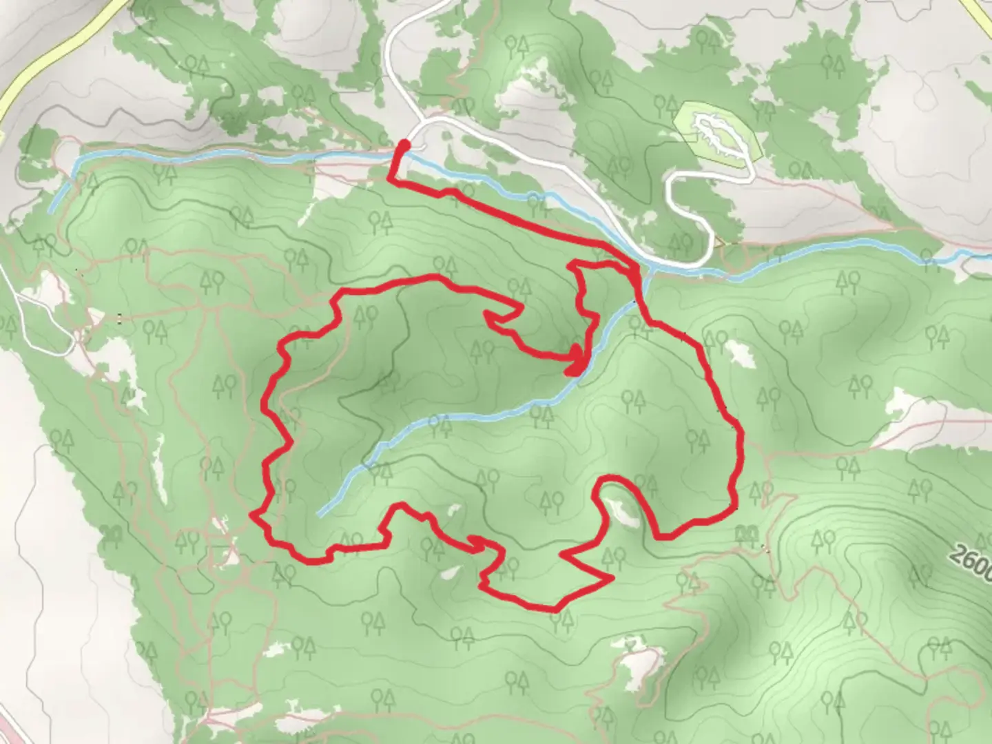 An image depicting the trail Pole Creek and Aspen Loop Trail and its surrounding area.