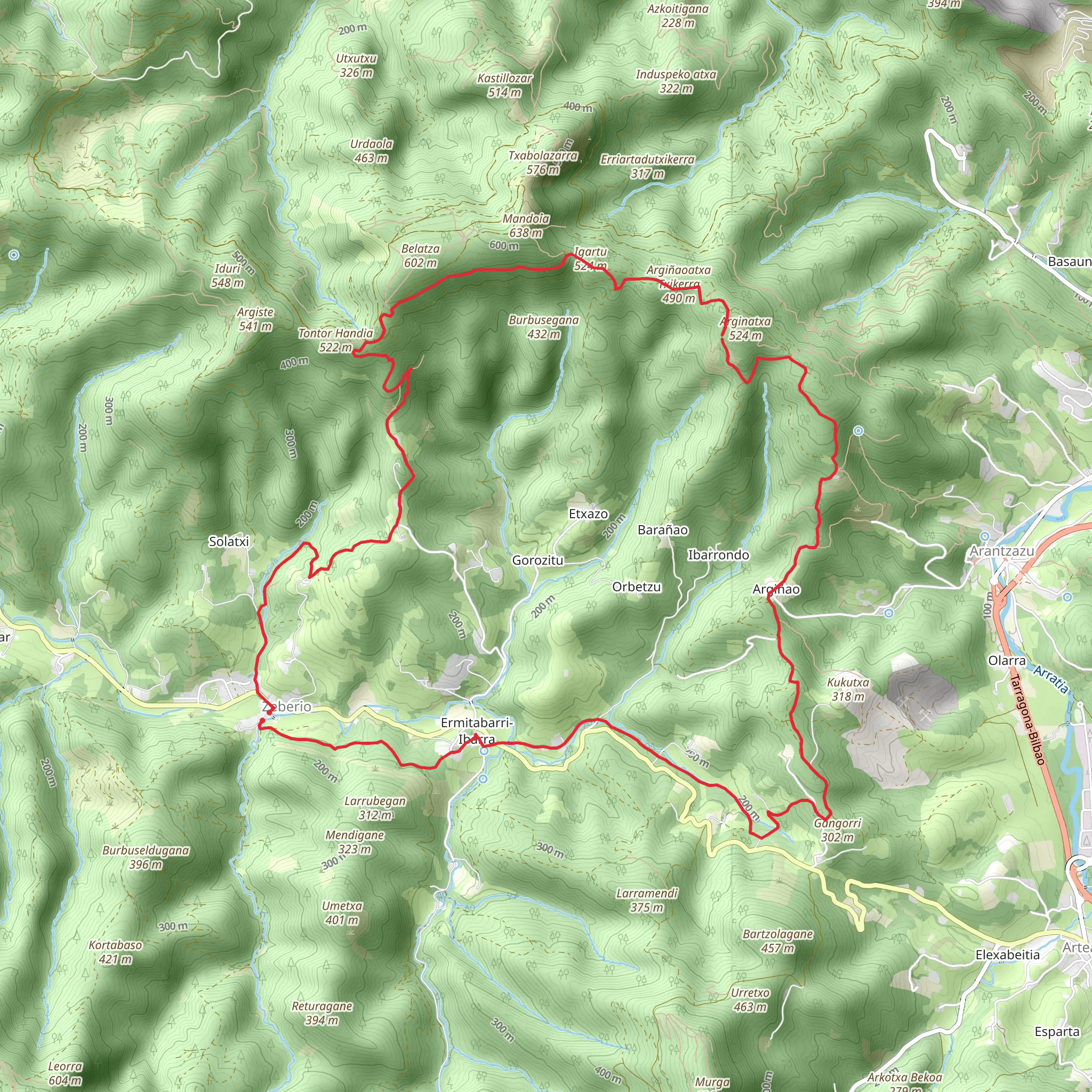 Zubialde - Irumugarrieta-Argiñao-Zubialde PR BI 11 mobile static map