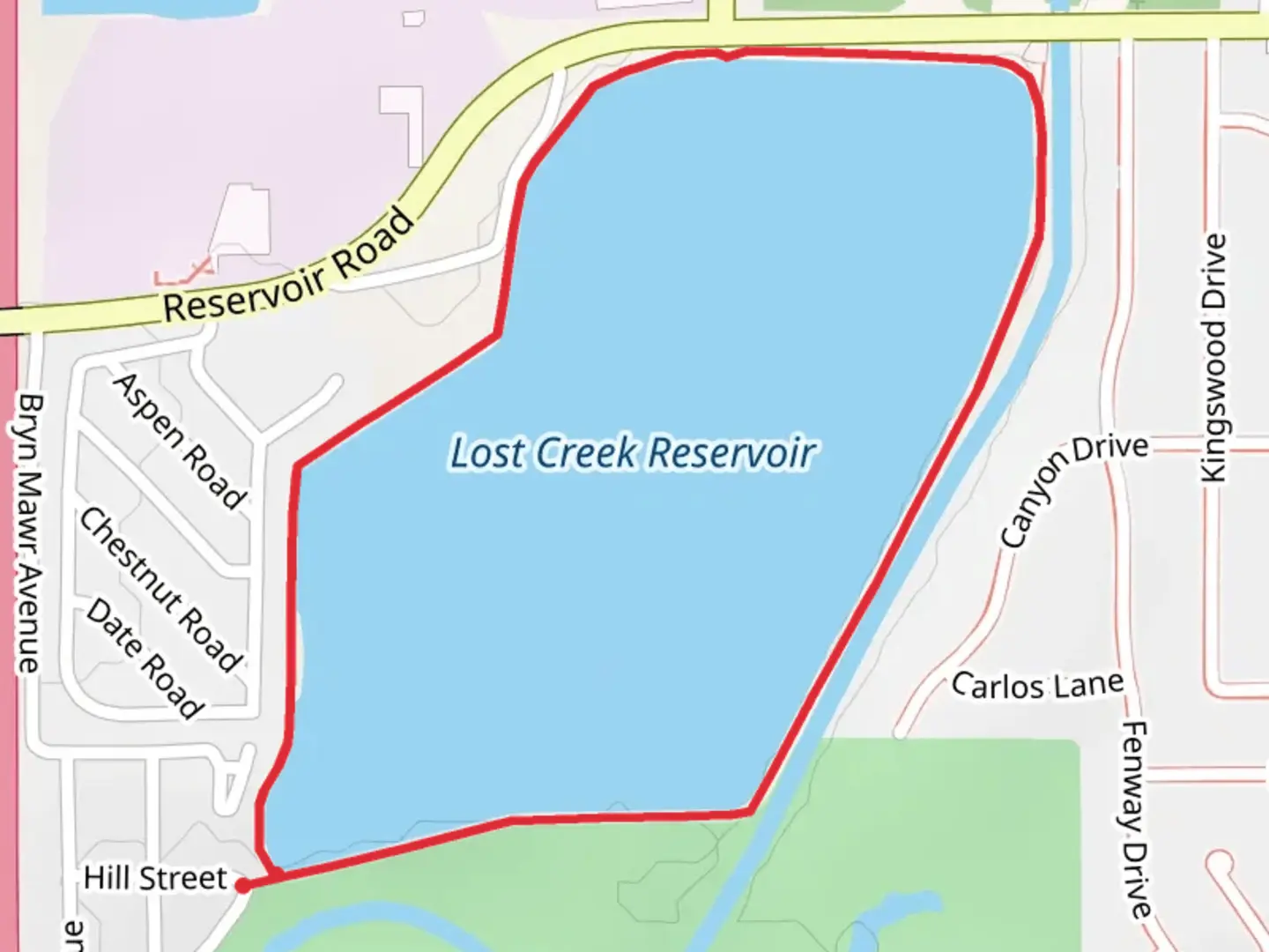 An image depicting the trail Lost Creek Reservoir Loop and its surrounding area.
