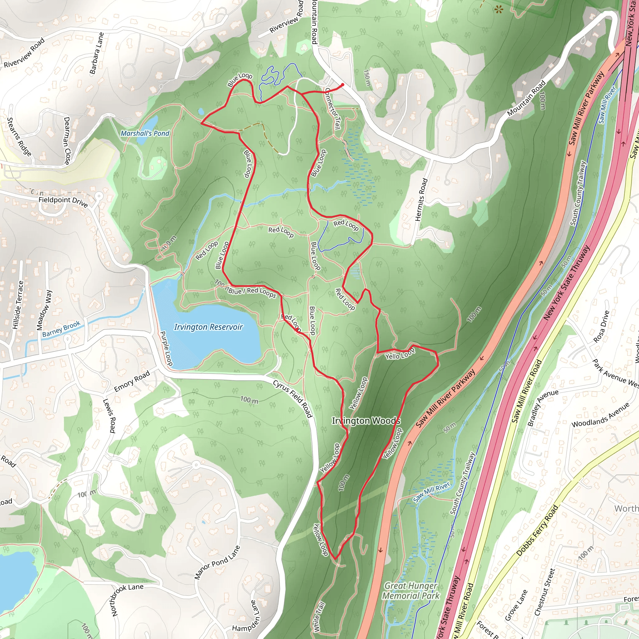 Hermit Wetlands Trail and Waterline Trail Loop mobile static map