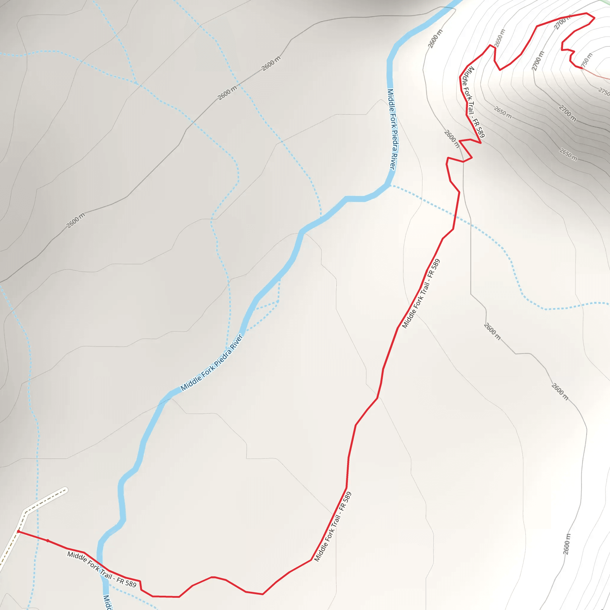 Middle Fork Trail - Short mobile static map