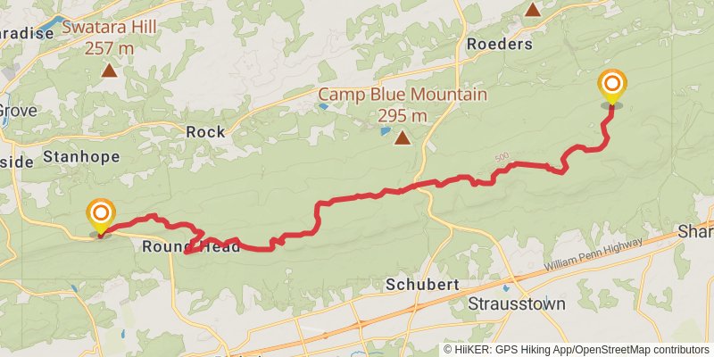 Appalachian Trail stage 120 Map