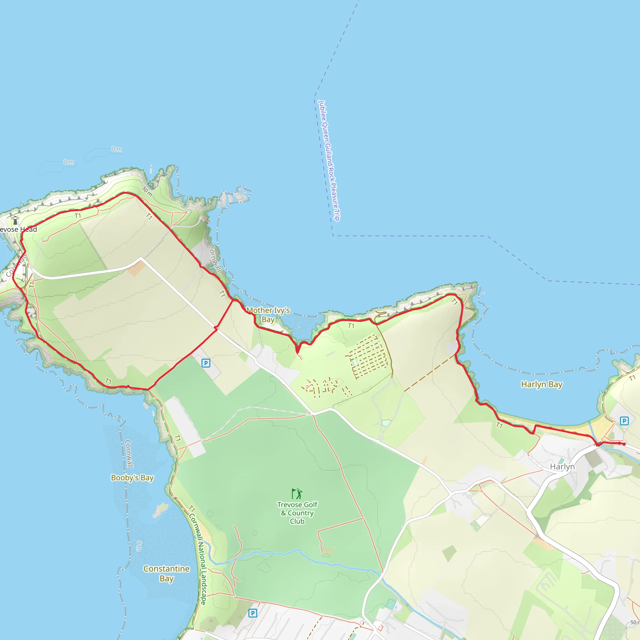 Trevose Head Walk mobile static map