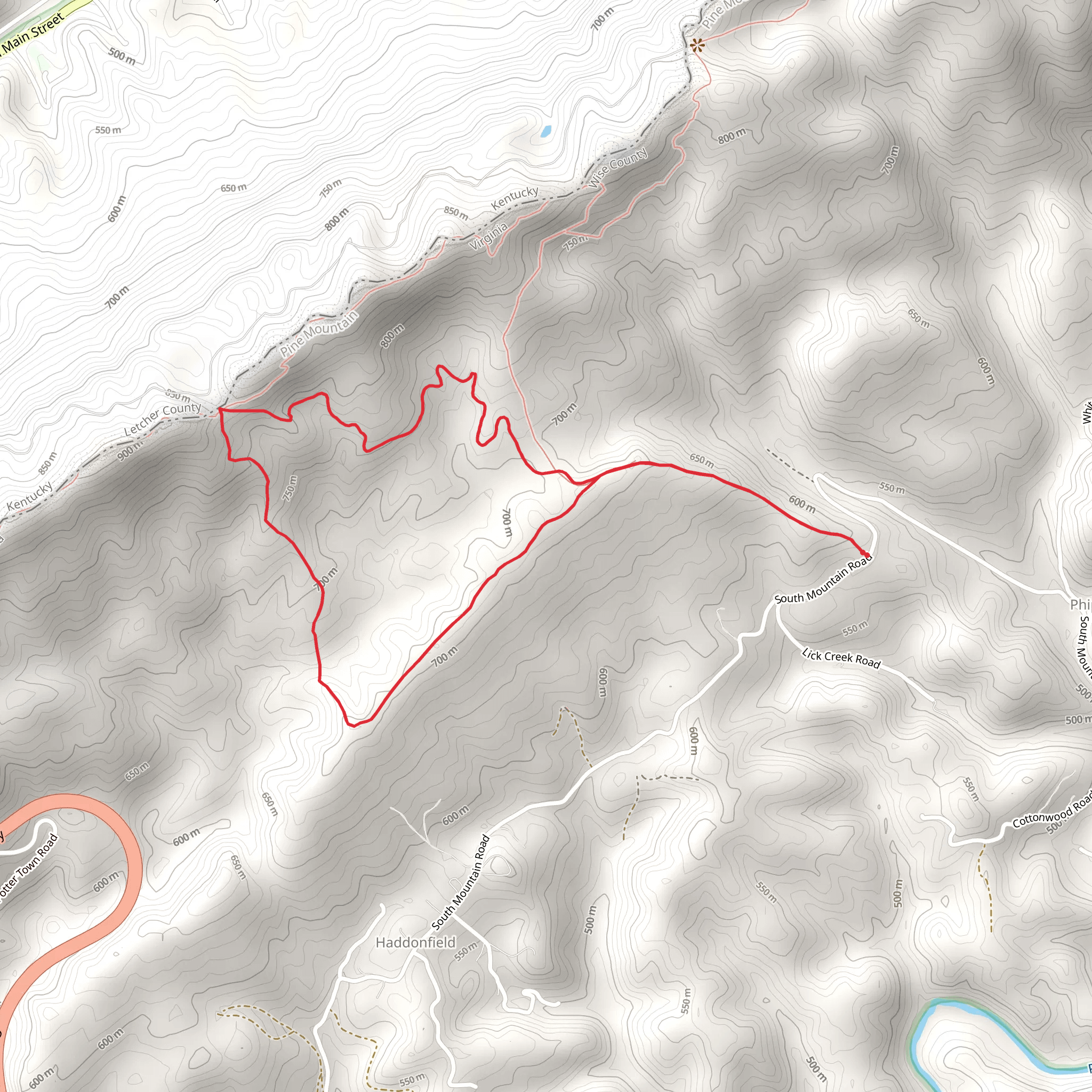 Austin Gap Trail mobile static map