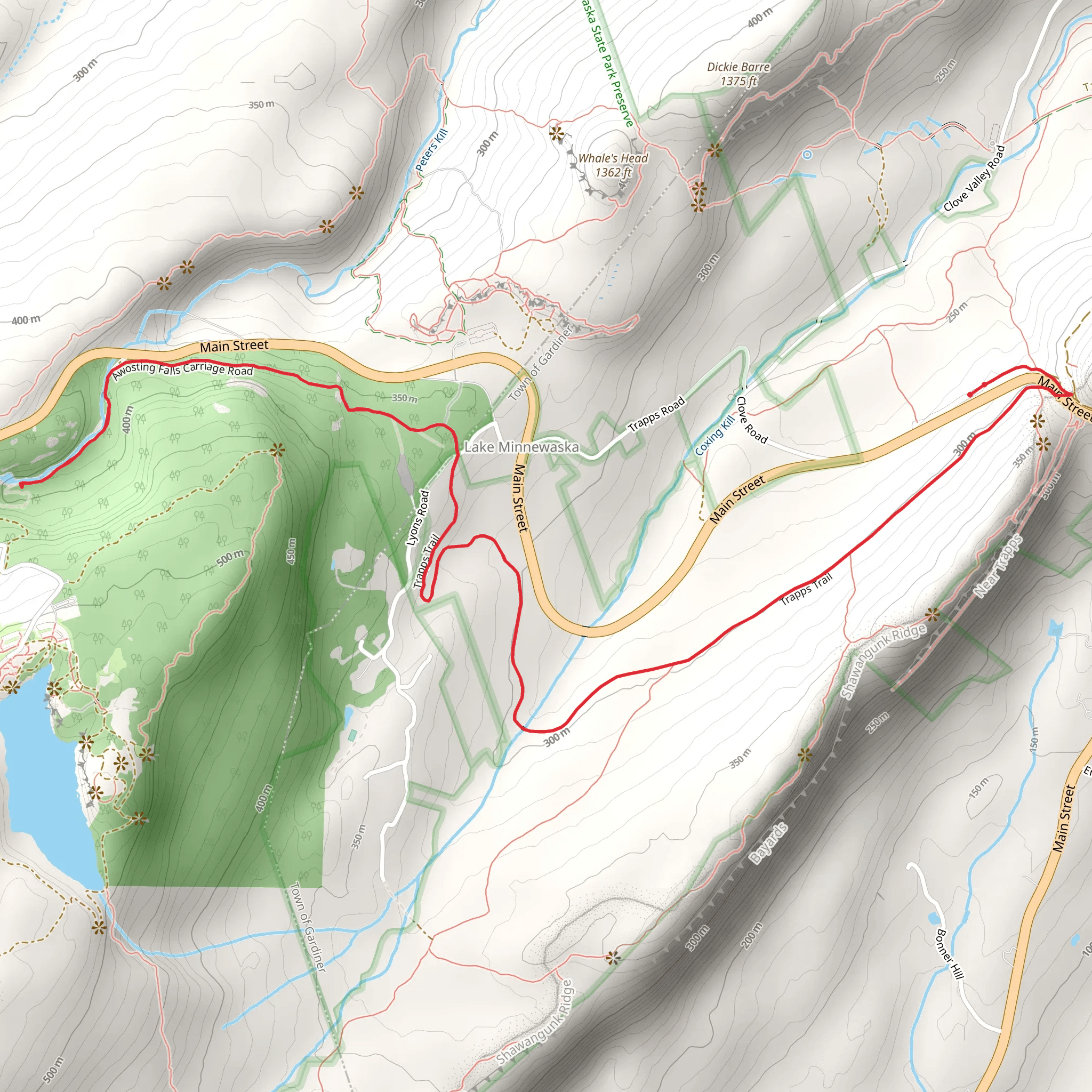 Peters Kill from West Trapps Parking Connector mobile static map