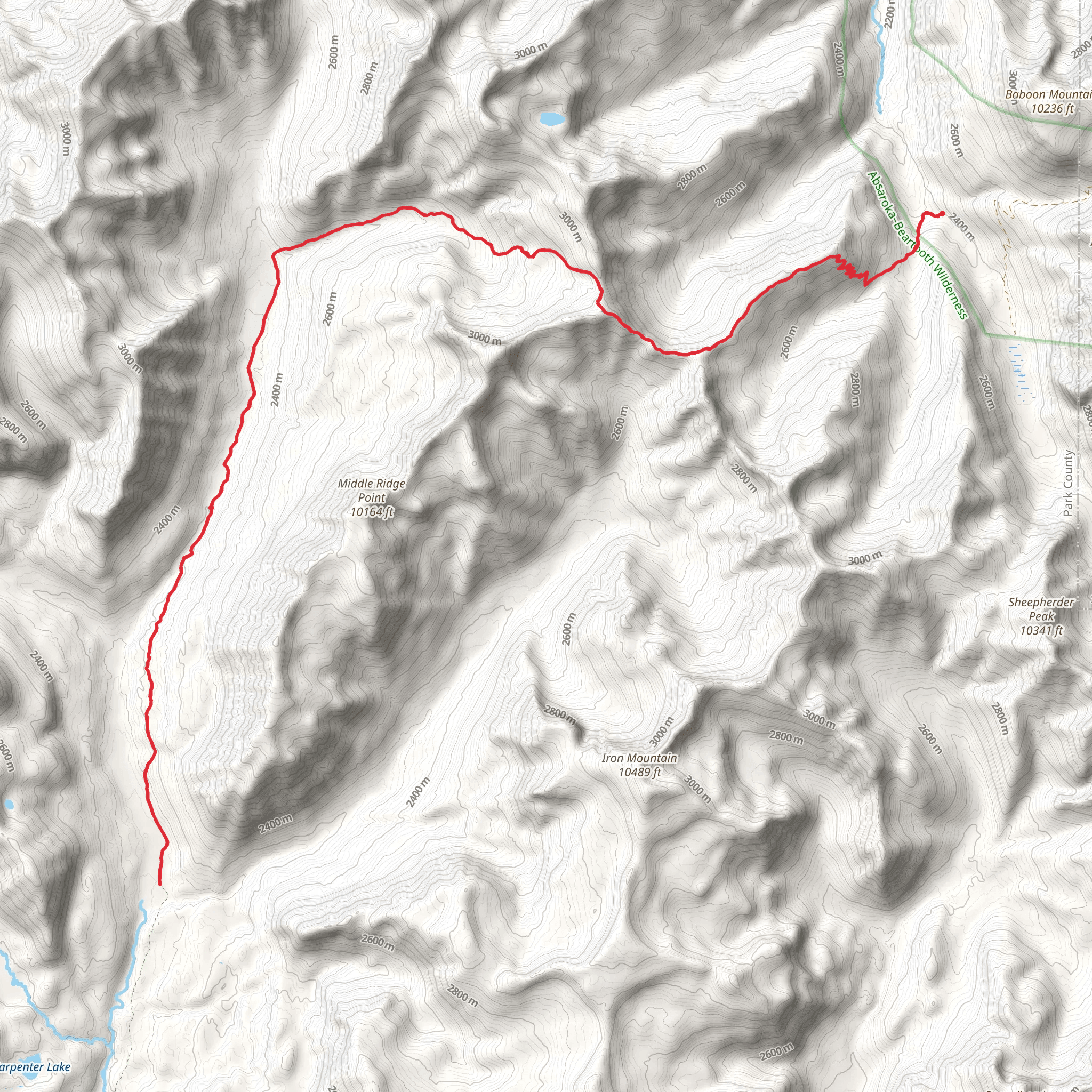West Fork Hellroaring Trail via Sheep Creek Trail mobile static map