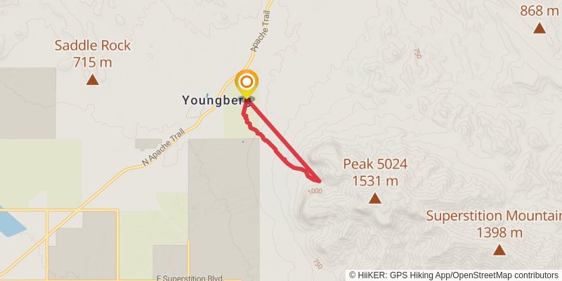 A map preview of the recording Hike on Flatiron via Siphon Draw Trail.