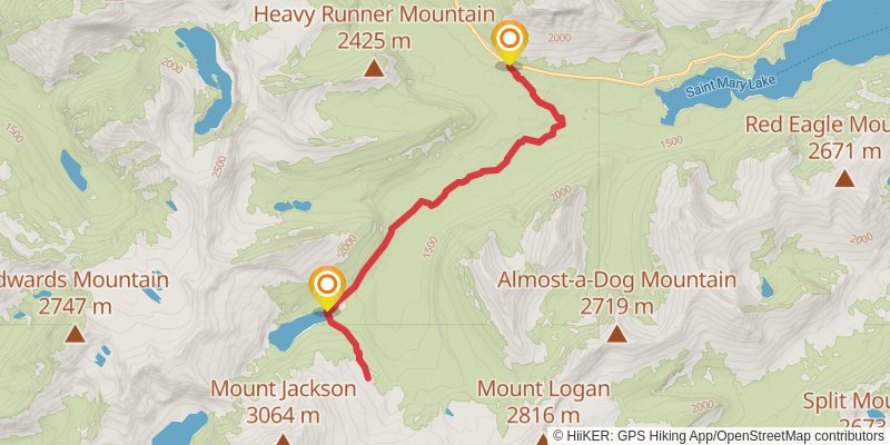 Jackson Glacier Trail stage 2 Map